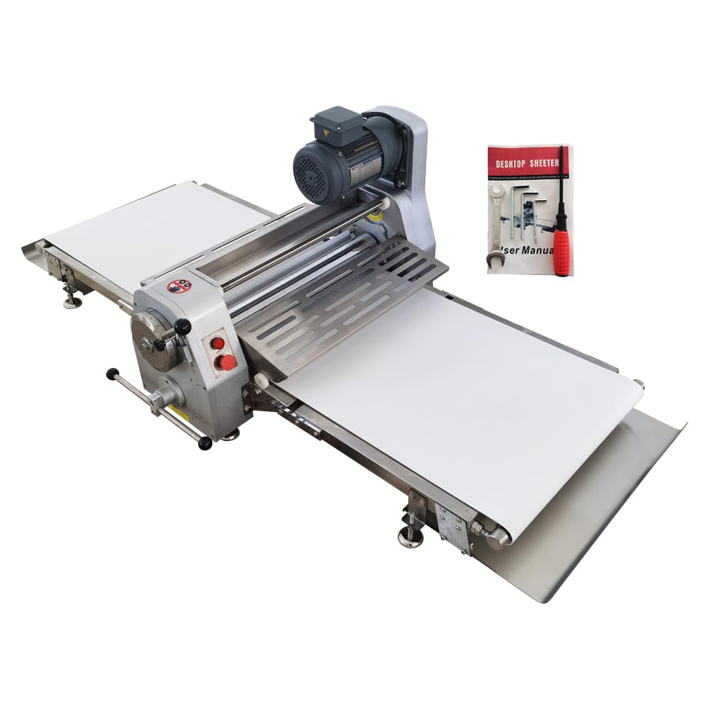 Commercial Dough Sheeter Machine - Reversible Roller Dough Press for Danish Pastry, Bread, Egg Tarts & Pizza - 70.9