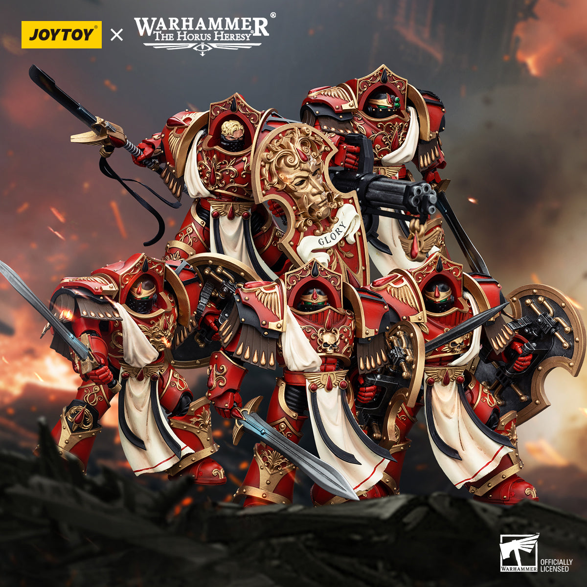 JOYTOY 1/18 Scale Warhammer The Horus Heresy Blood Angels Crimson Paladins Squad Action Figure - Collectible Model for Display, Gaming & Warhammer 40K Battle Scenes