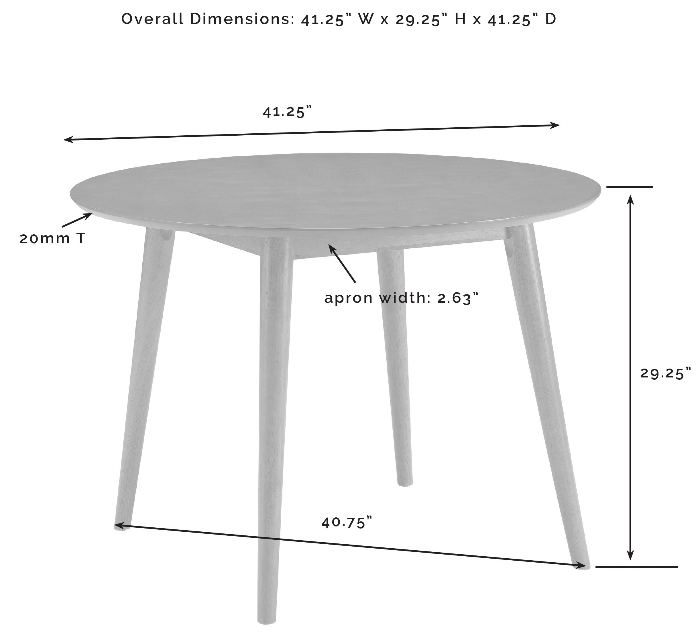 Crosley Furniture Landon Mid-Century Modern Round Wood Dining Table - Solid Mahogany Finish - Perfect for Dining Rooms, Kitchens & Small Spaces