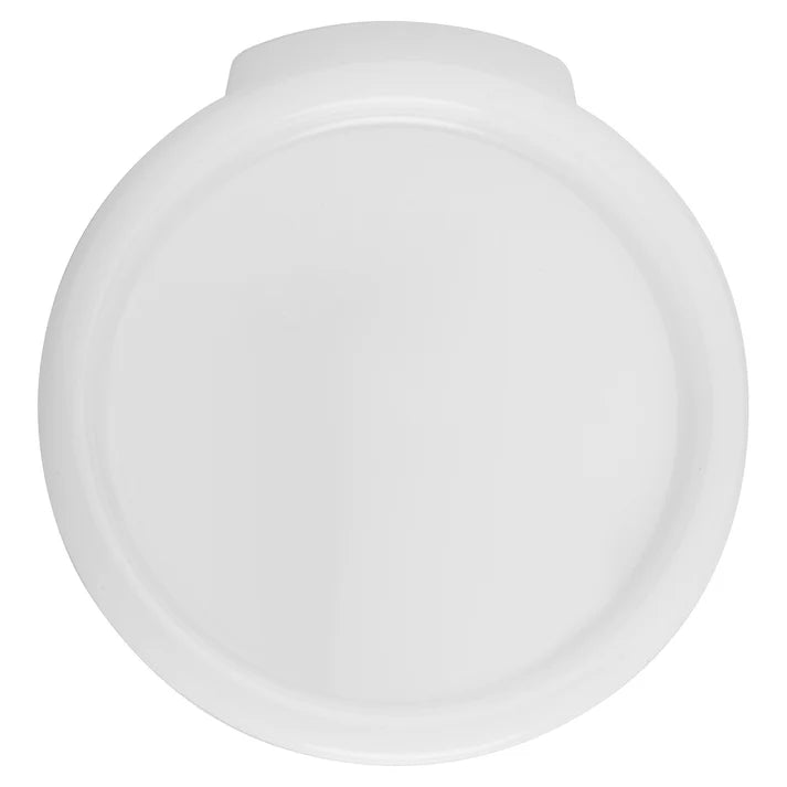 Winco Round Food Storage Lids for 2 & 4 Quart Containers - White PPRC 24C - Microwave & Freezer Safe Plastic Covers for Meal Prep & Leftovers