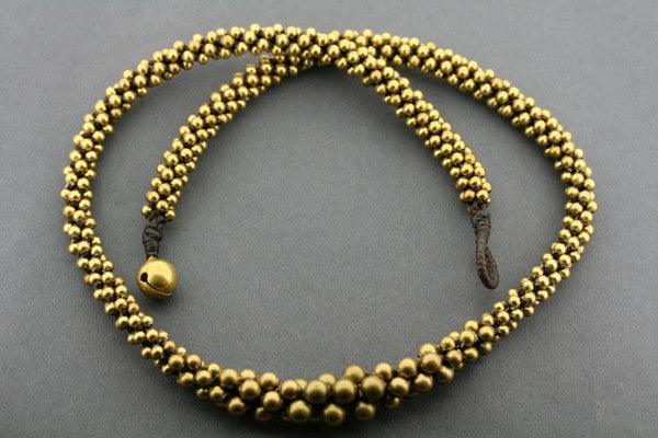 Elegant Brass Bead Tubular Necklace for Women - Boho Chic Layered Jewelry - Perfect for Casual Wear, Parties & Special Occasions