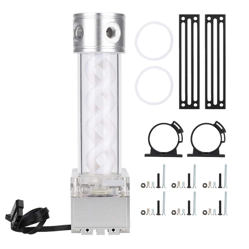 High Performance CPU Water Cooling Kit - 800L/H Heat Exchanger Pump System with Silver Tank (PUB-FS6MB-24) for PC Gaming & Overclocking | Efficient Cooling Solution for High-End Computers