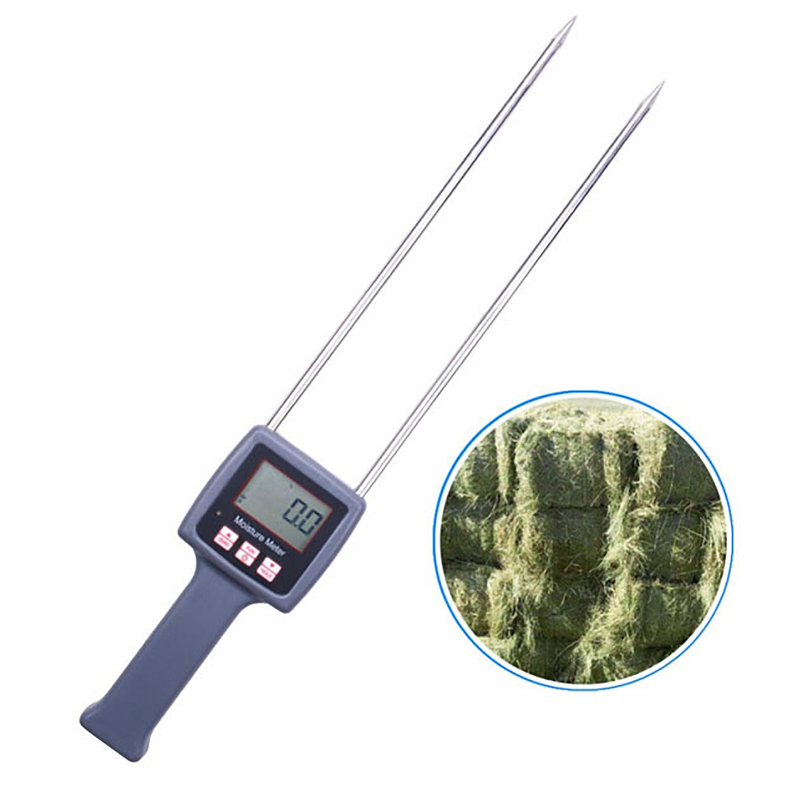 LBMED Professional Grass Moisture Meter Analyzer - Forage Moisture Tester with Alarm & Temperature Compensation (0-84% Range, 1S Response) | Ideal for Pennisetum Hydridum, Hay, Silage & Agricultural Moisture Testing