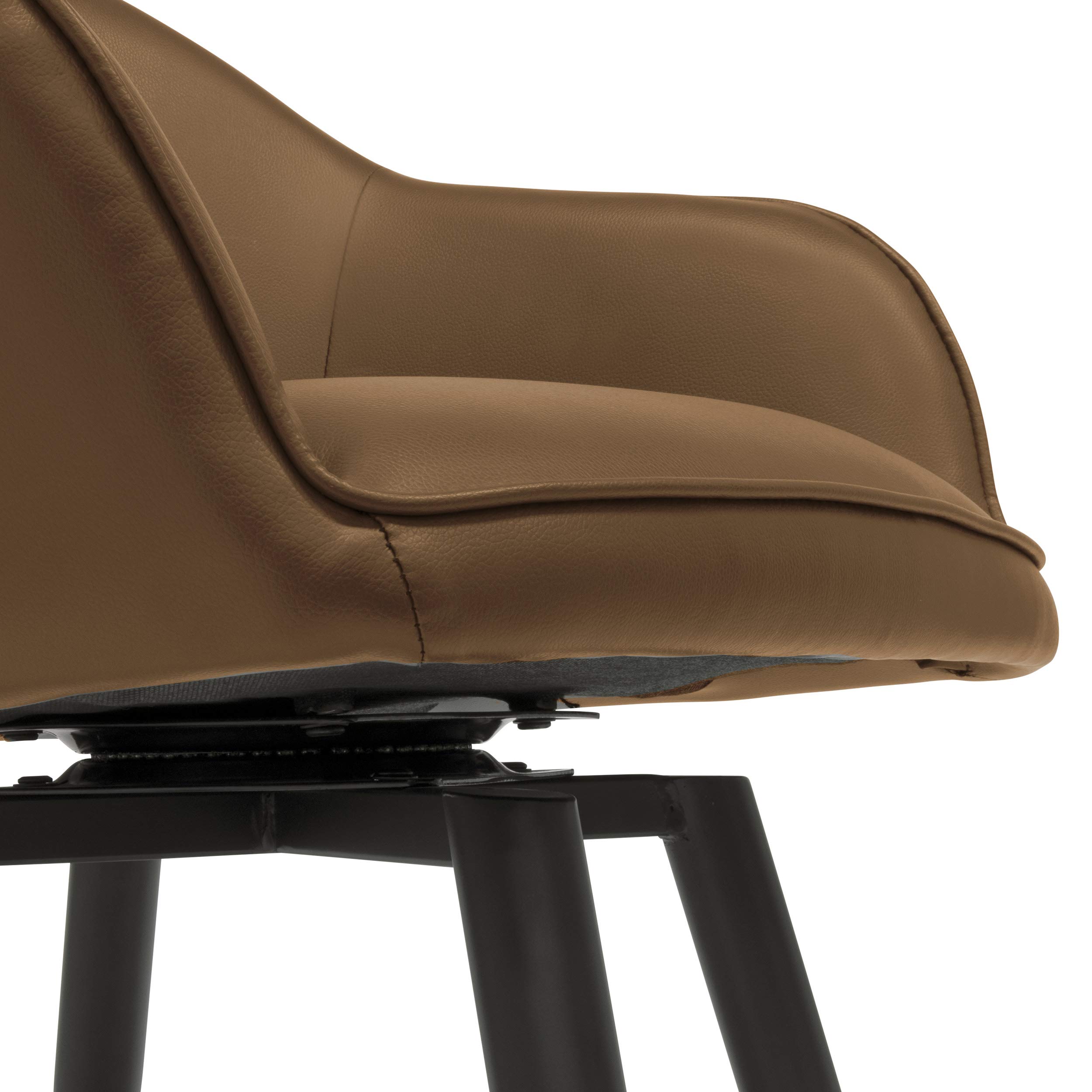 Studio Designs Home Accent Chair, 250 lbs Weight Capacity, Caramel Brown Upholstered Lounge Chair - Perfect for Living Room, Bedroom, or Office Decor