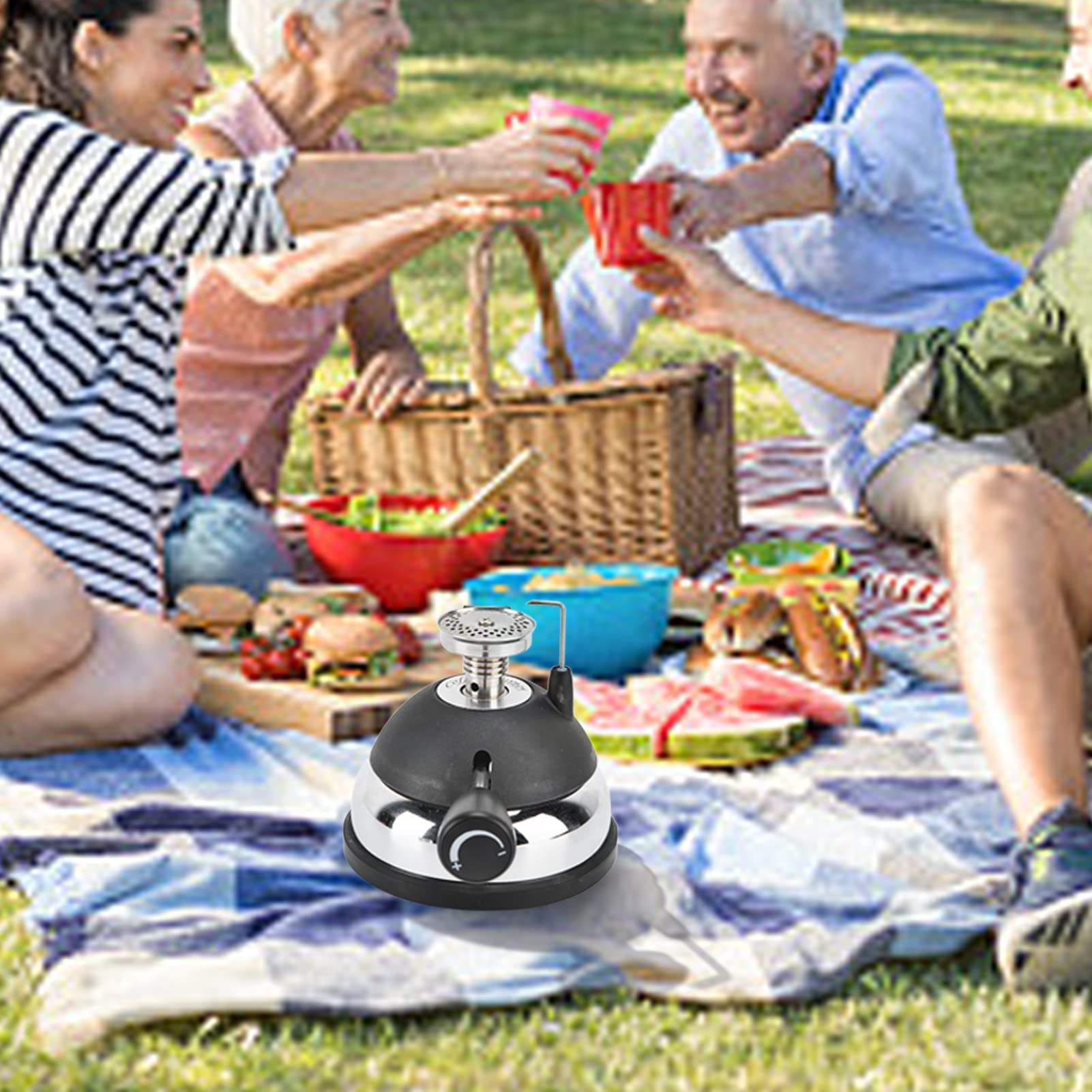 Portable Butane Tabletop Siphon Coffee Maker - Adjustable Flame Stainless Steel Mini Syphon Brewer for Camping, Travel & Outdoor Picnics - Perfect for Coffee Lovers On-The-Go