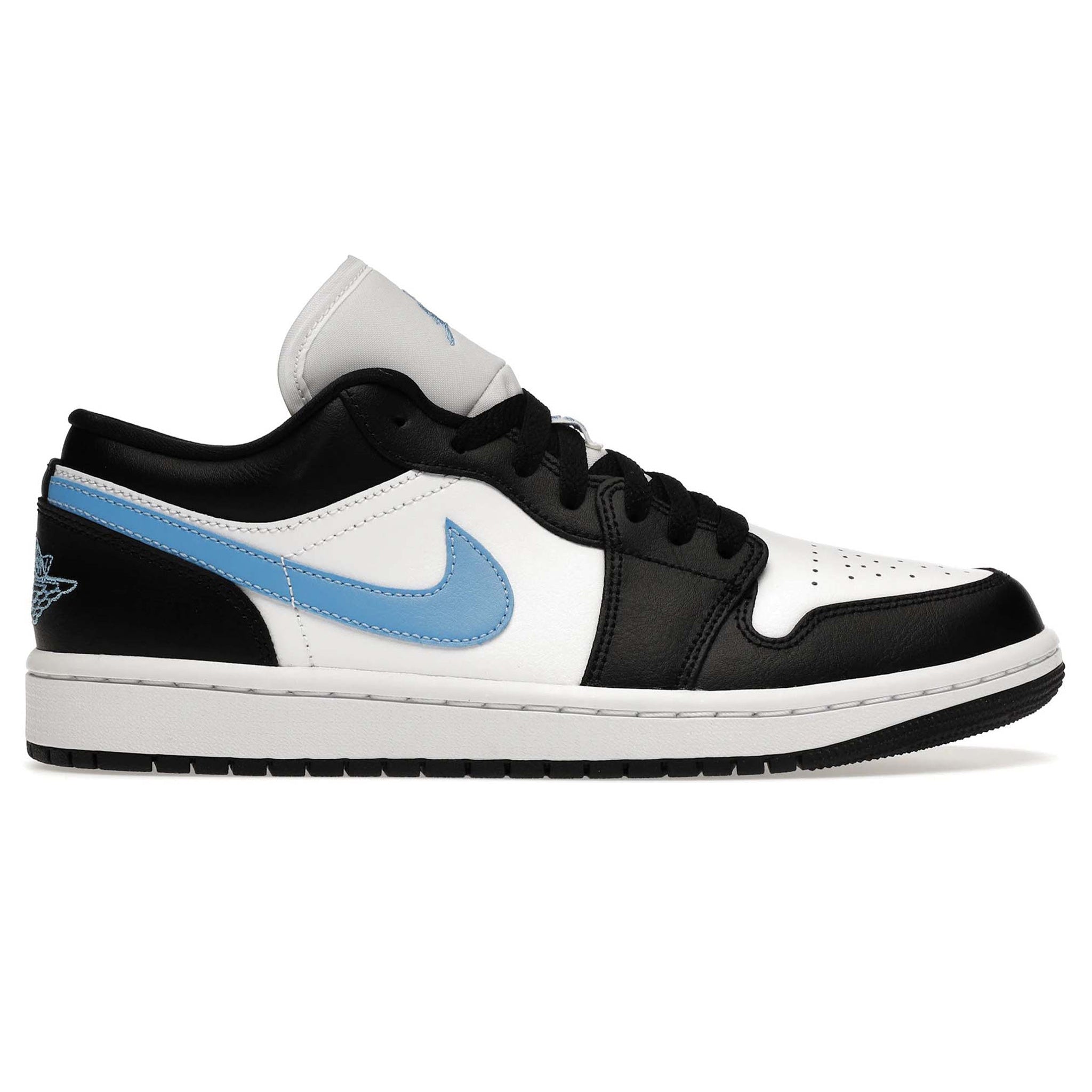 Air Jordan 1 Low Sneakers - Black, University Blue & White Women's Basketball Shoes for Casual Wear & Street Fashion