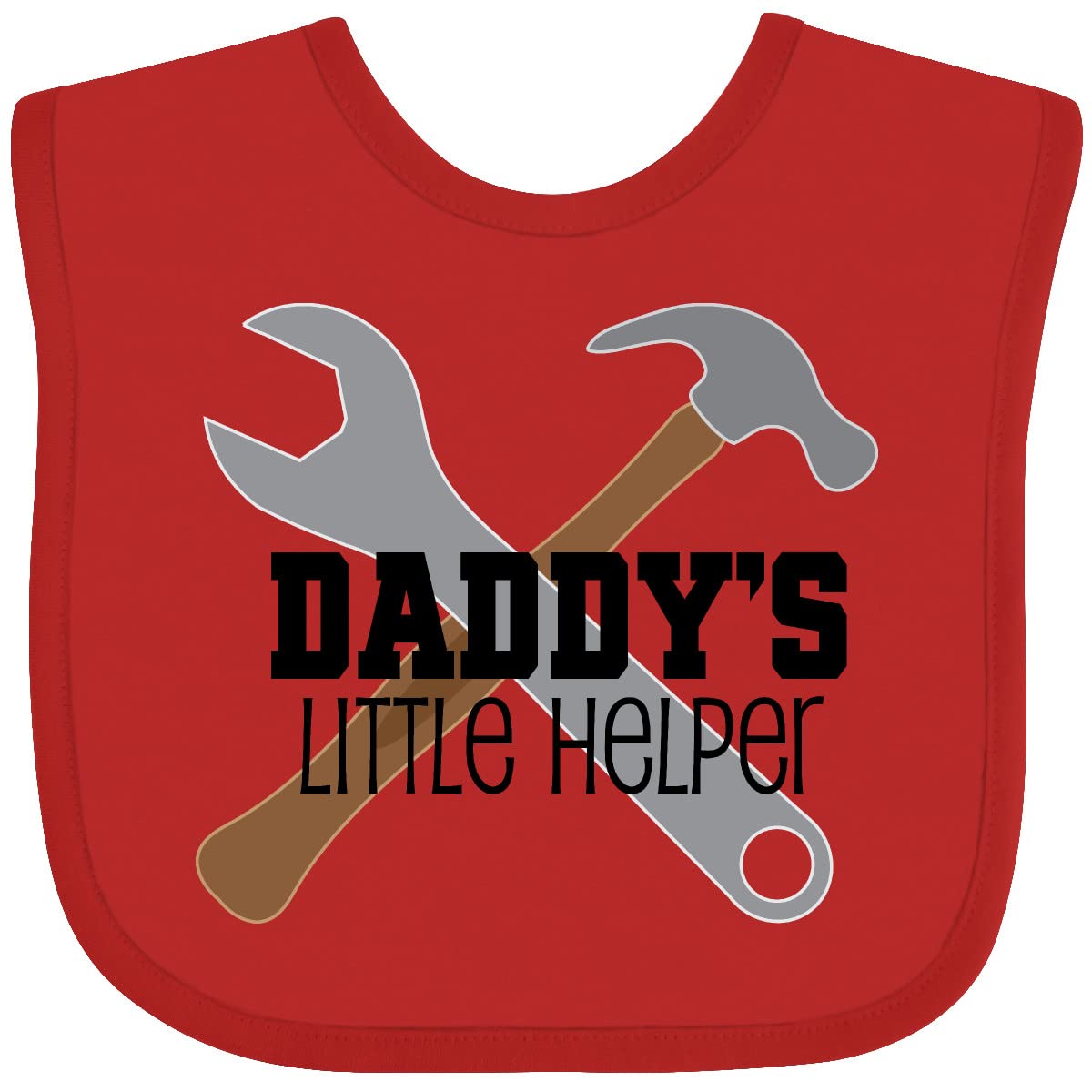 Inktastic Daddy's Little Helper Tool Set Baby Bib - Cute Construction Theme Bib for Toddlers & Infants - Perfect for Mealtime, Playtime & DIY Dad Moments