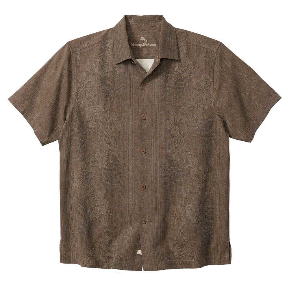 Tommy Bahama Men's Bali Border Camp Shirt - Lightweight Short Sleeve Hawaiian Shirt for Summer, Beach & Vacation - Casual Button Down Shirt with Tropical Print