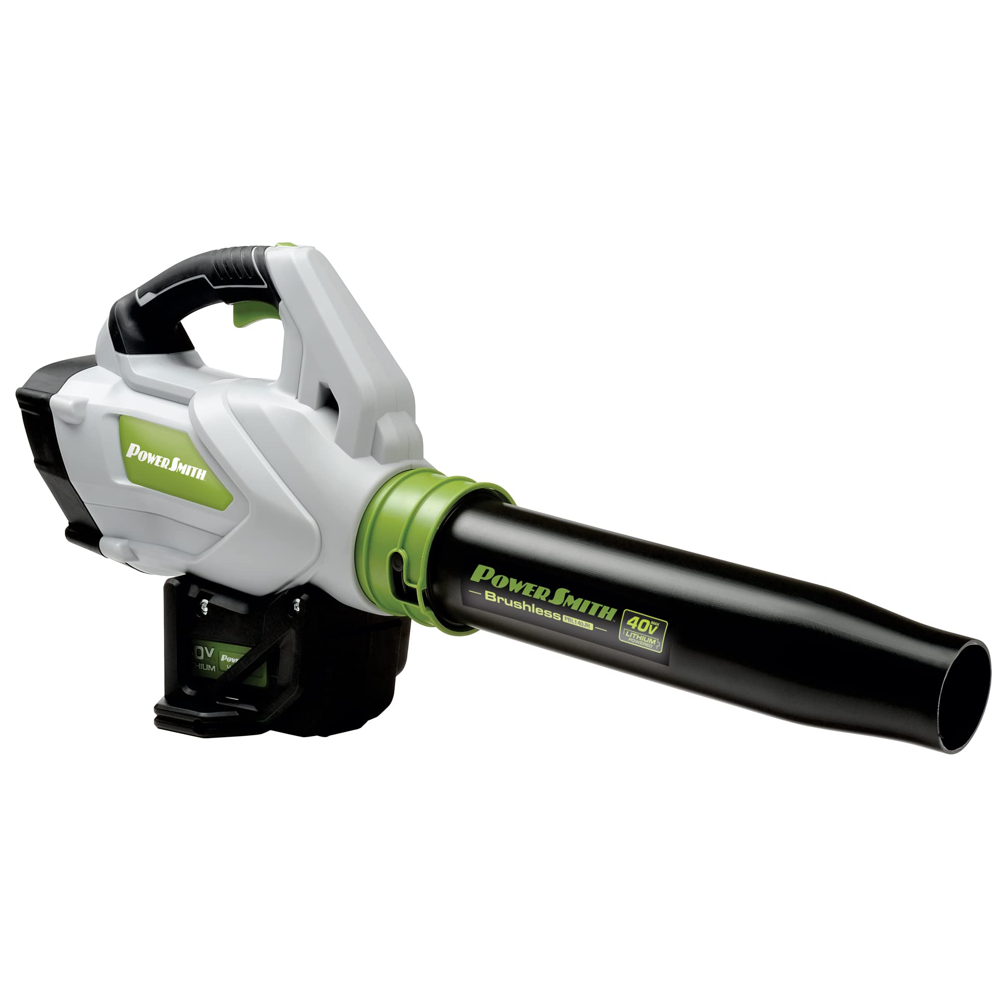 PowerSmith PBL140JH 40V Max Cordless Leaf Blower with Brushless Motor - Eco-Friendly Lithium-Ion Battery & Charger Included - Ideal for Yard Cleaning, Patio Maintenance, and Driveway Debris Removal