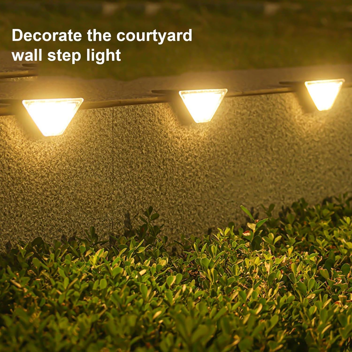 Solar Step Lights for Outdoor Stairs - Waterproof IP67 Triangle Deck Lights with Auto On/Off - Warm White LED for Steps, Yard, Garden, Pathway - Perfect for Patio, Porch, and Landscape Lighting (4 Pack)