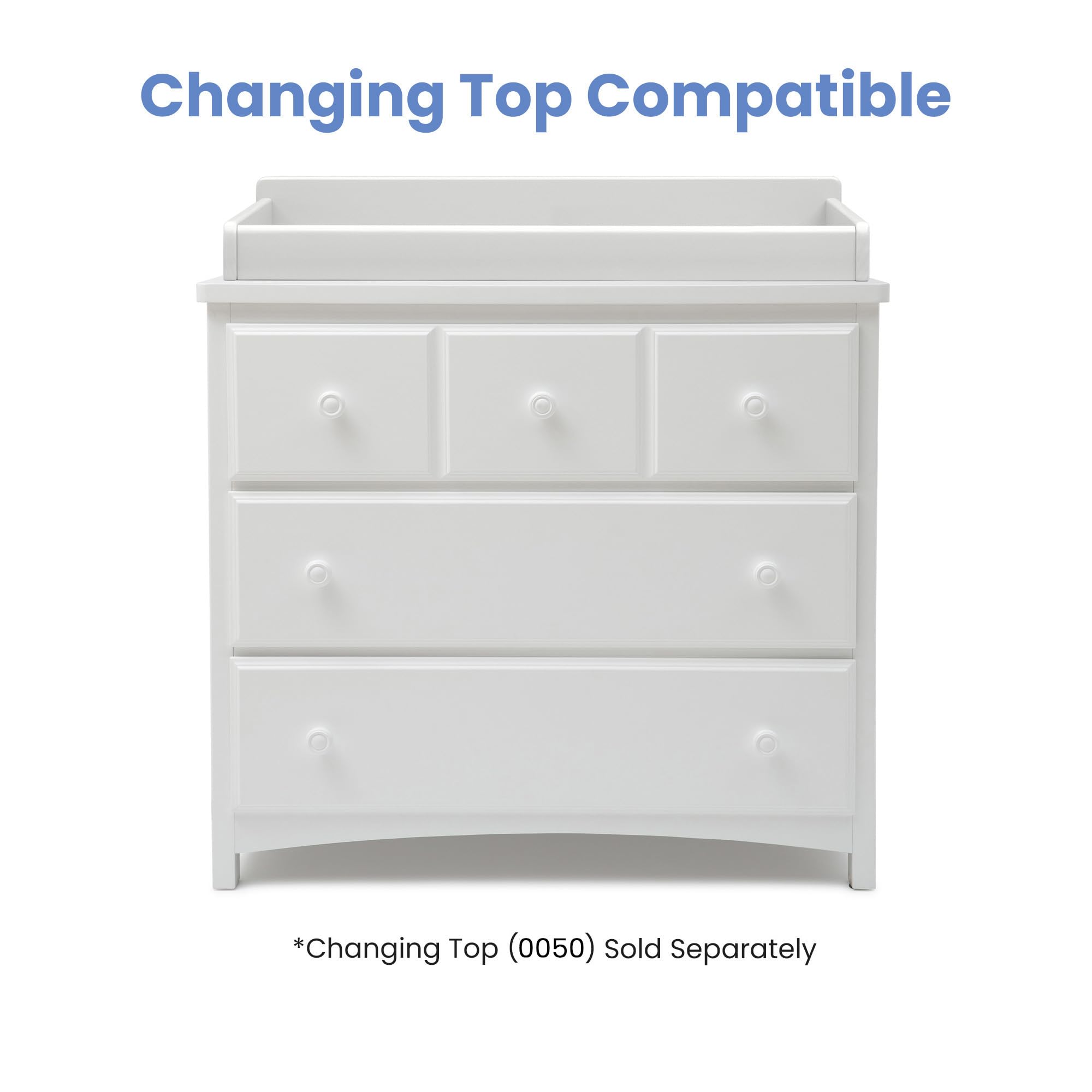 Delta Children 3-Drawer Dresser with Interlocking Drawers - Sturdy White Nursery Dresser for Baby Clothes & Storage | Perfect for Kids' Bedroom, Nursery Organization & Baby Essentials Storage