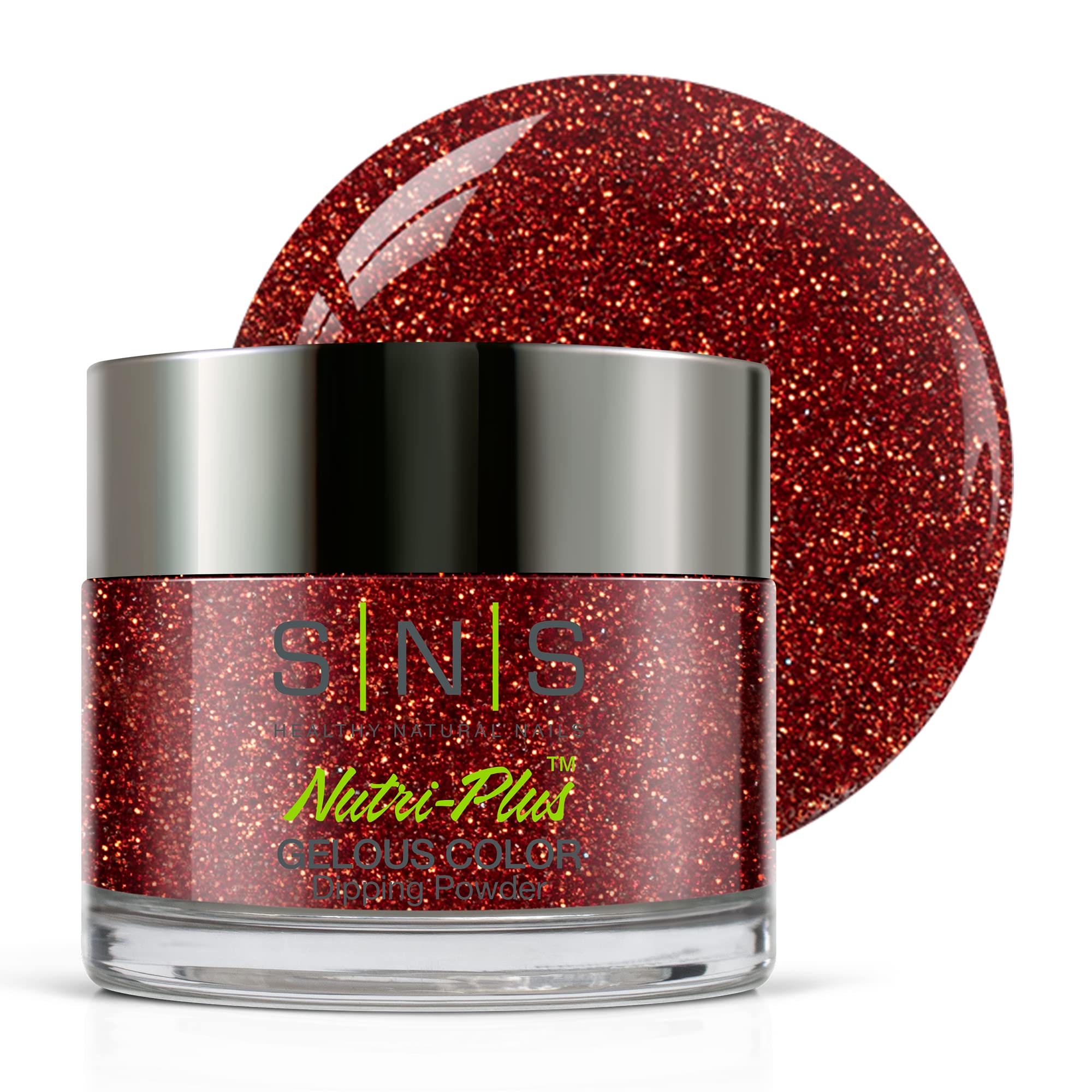 SNS Nail Dip Powder - Ruby Sunrise Red Long-Lasting Acrylic Nail Color, 1oz | No UV Lamp Needed, Low Odor Gel Polish Lasts 14 Days | Perfect for Manicures, Pedicures & Nail Art at Home or Salon