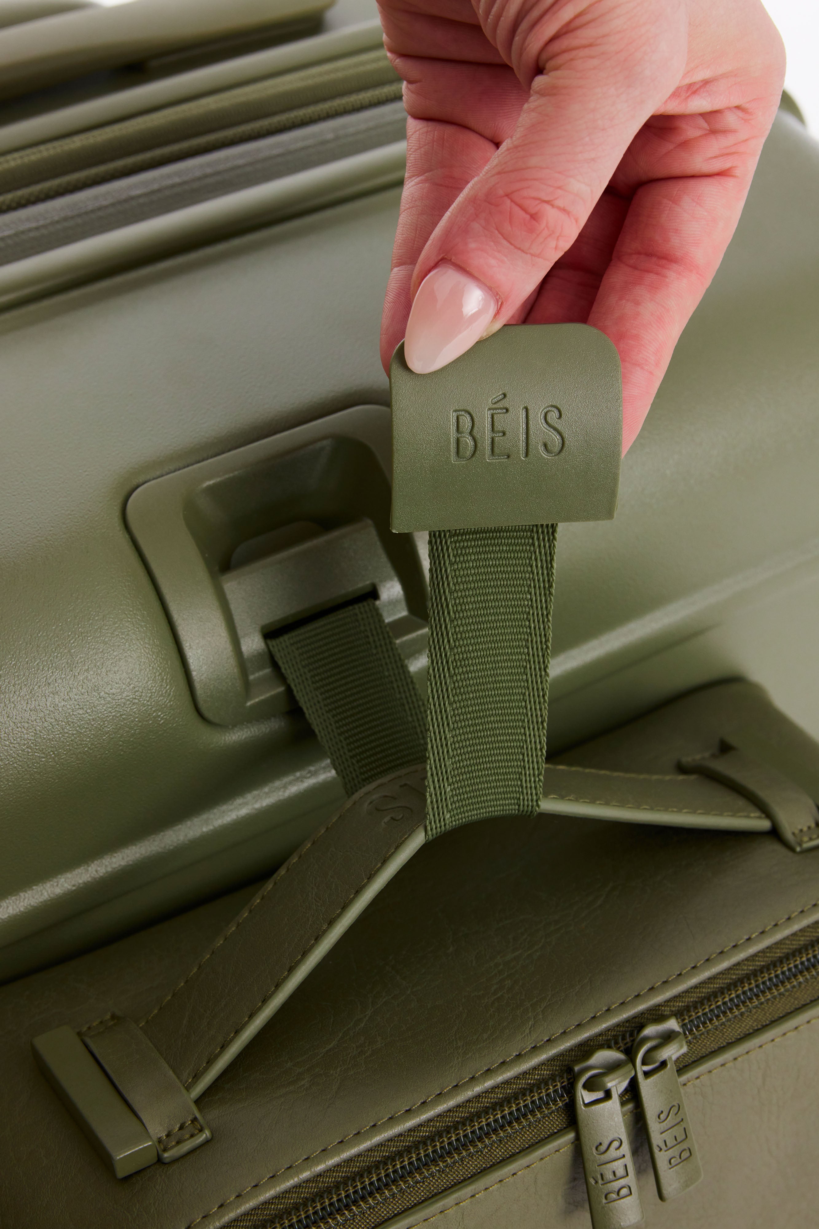 Large Olive Check-In Roller Luggage - Spacious & Durable Suitcase for Travel, Business Trips & Vacations