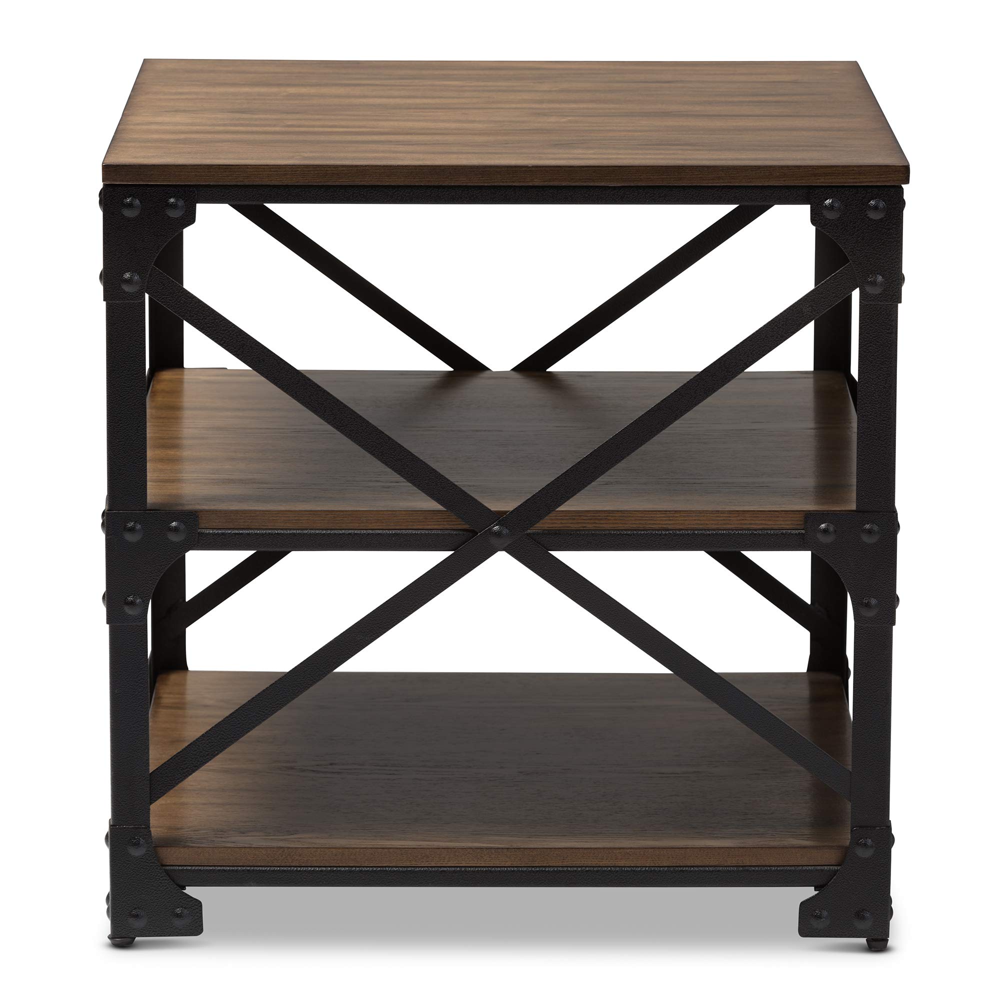 Baxton Studio Modern End Tables - Set of 2, Brown Wood Nightstand for Living Room, Bedroom - Perfect for Coffee Table, Sofa Side Table & Home Decor
