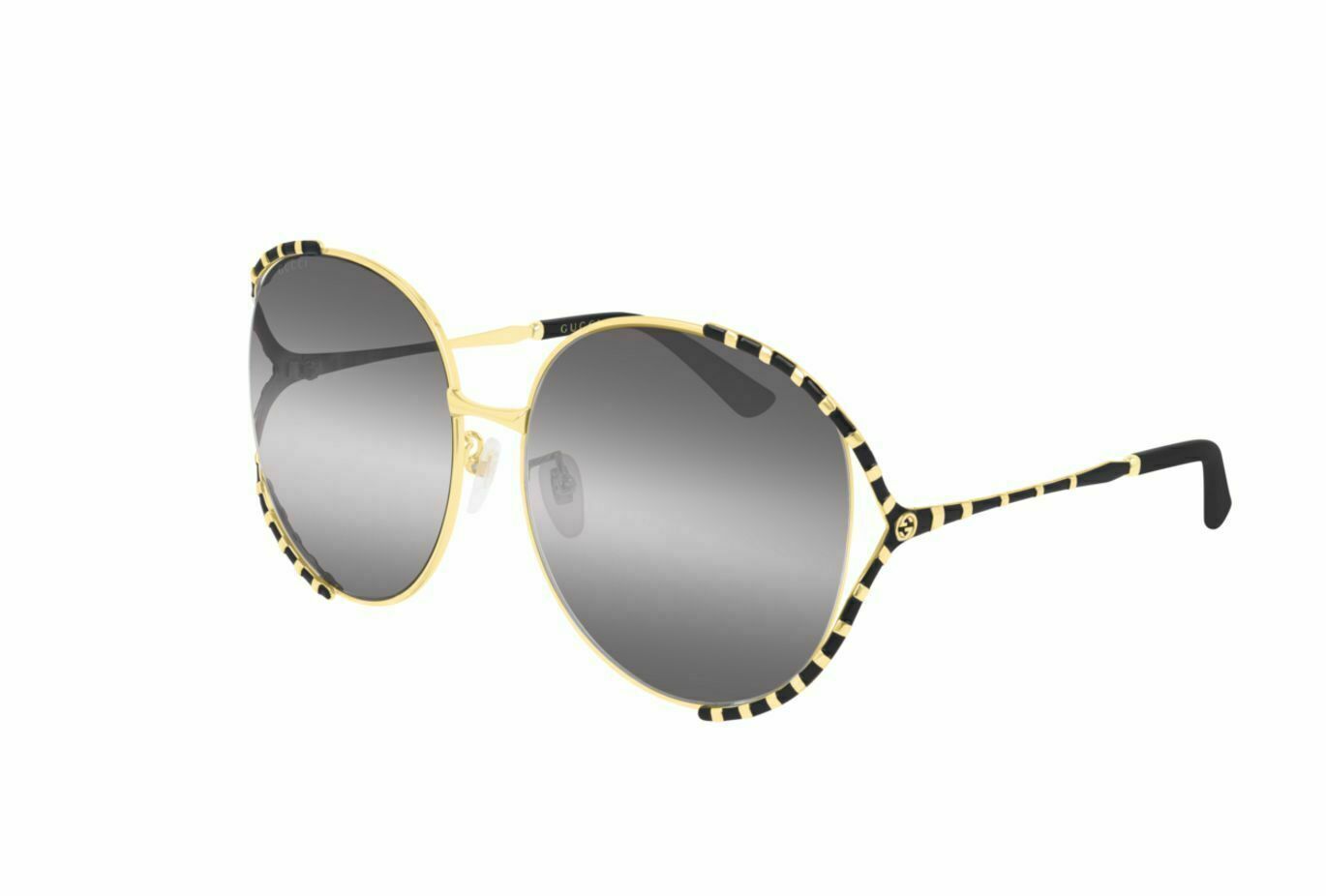 Gucci GG 0595S 005 Gold Black/Grey Polarized Sunglasses for Women - Luxury Designer Shades for Driving, Beach & Outdoor Fashion