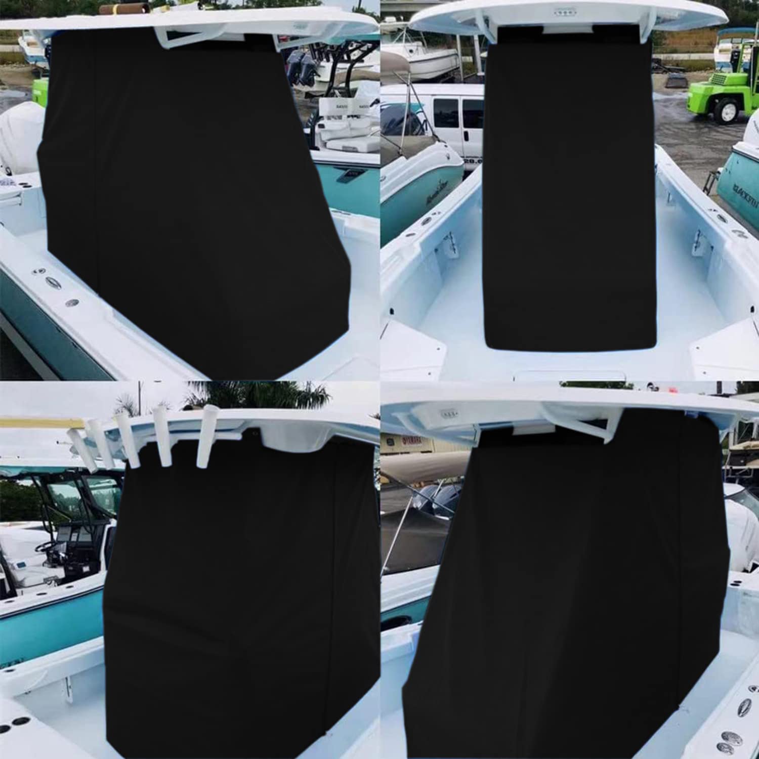 Universal T-Top Center Console Boat Cover - Waterproof Protective Cover for Center Console & Helm Seat, Trailerable (84