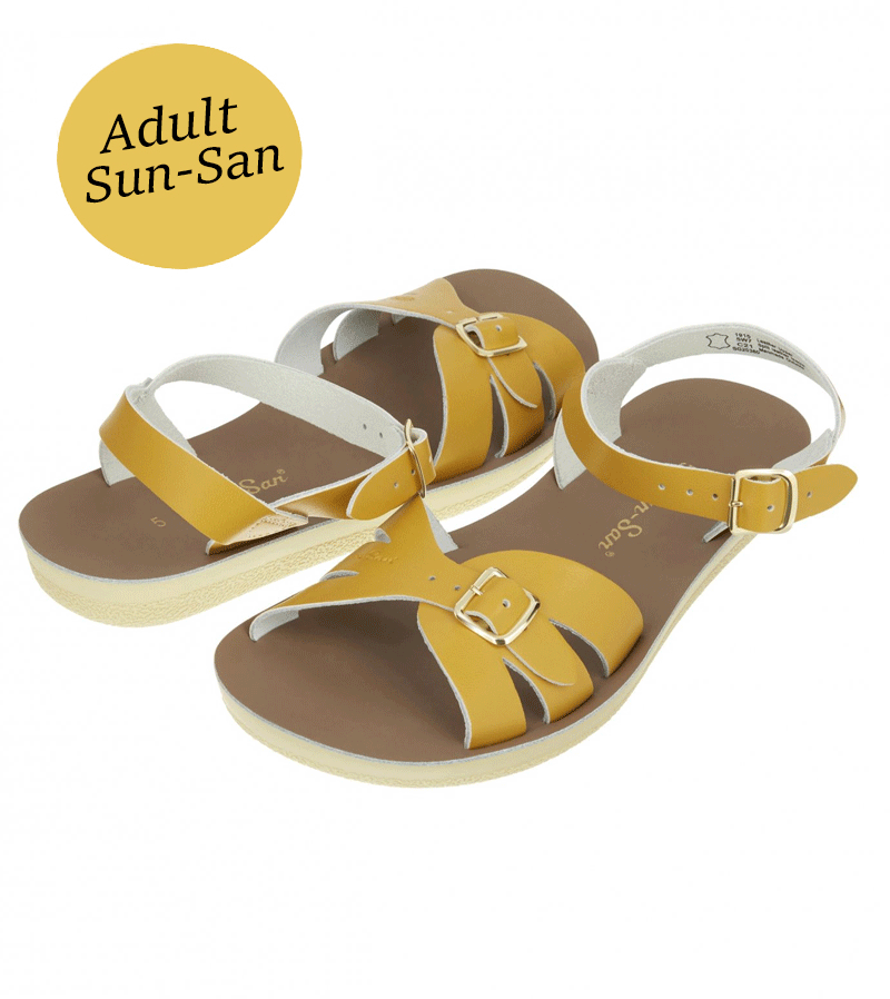 Sun San Mustard Boardwalk Sandals for Women - Comfortable Casual Beach Walking Shoes for Summer Outdoor Activities