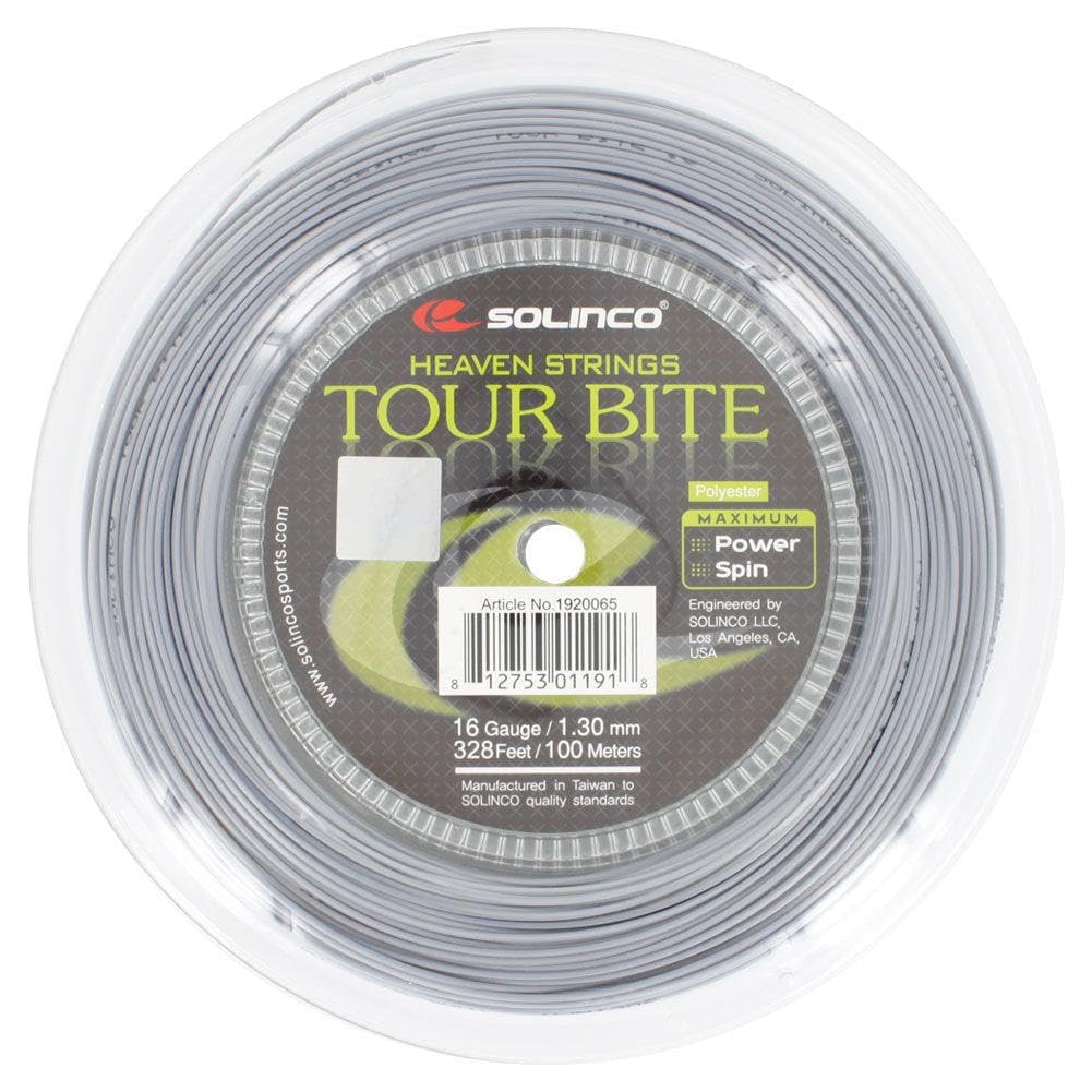 Premium Tour Bite Tennis String Mini Reel - Silver | High-Performance Polyester String for Tennis Rackets | Perfect for Competitive Play & Training Sessions