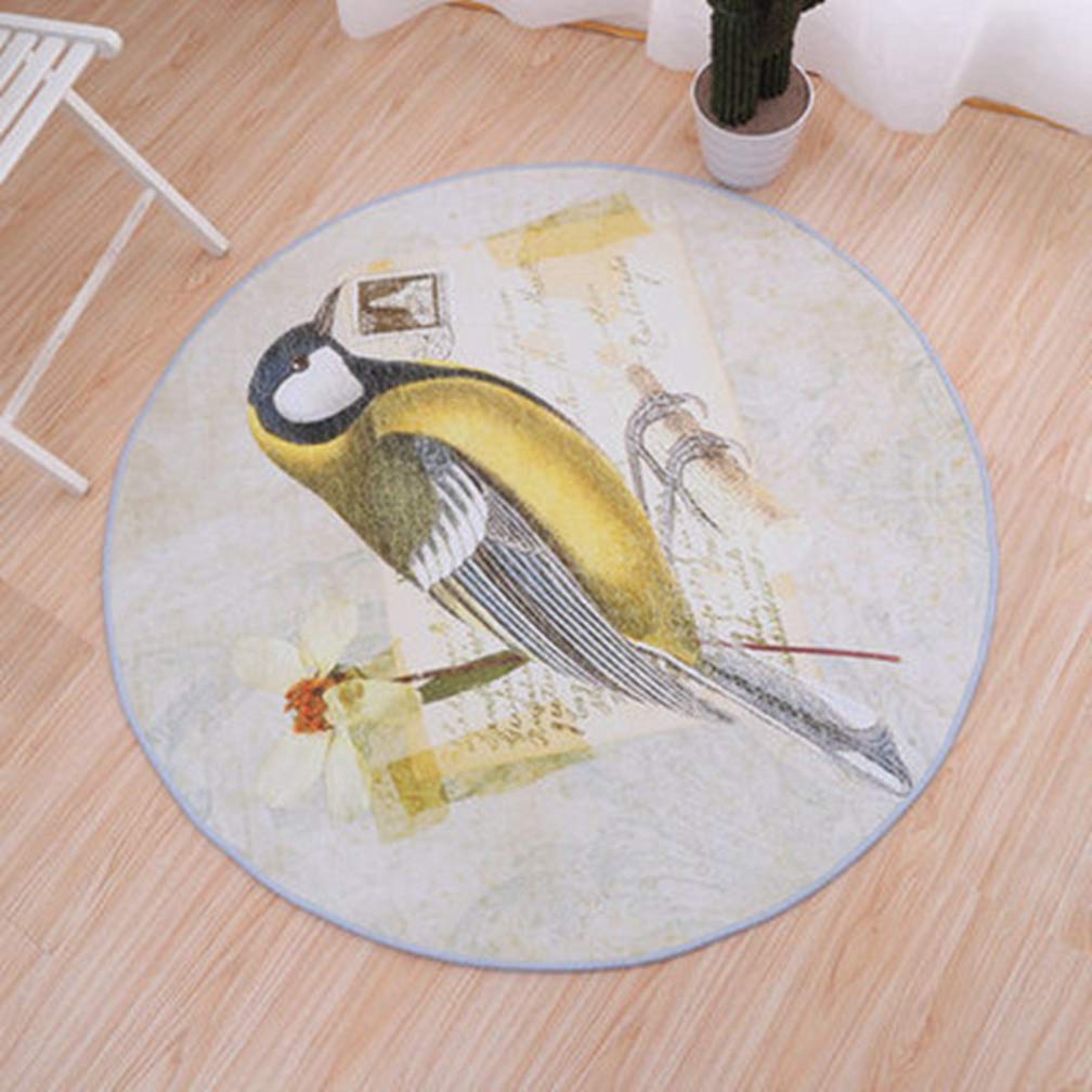 MOXIC Soft Round Area Rugs for Kids - Cartoon Bird Animal Design, Non-Slip Nursery Rug for Baby Crawling, Playroom, Living Room & Bedroom - Modern Nordic Style Home Decor Carpet (5.2' X 5.2') - Perfect for Playtime, Nursery Safety & Cozy Home Decor