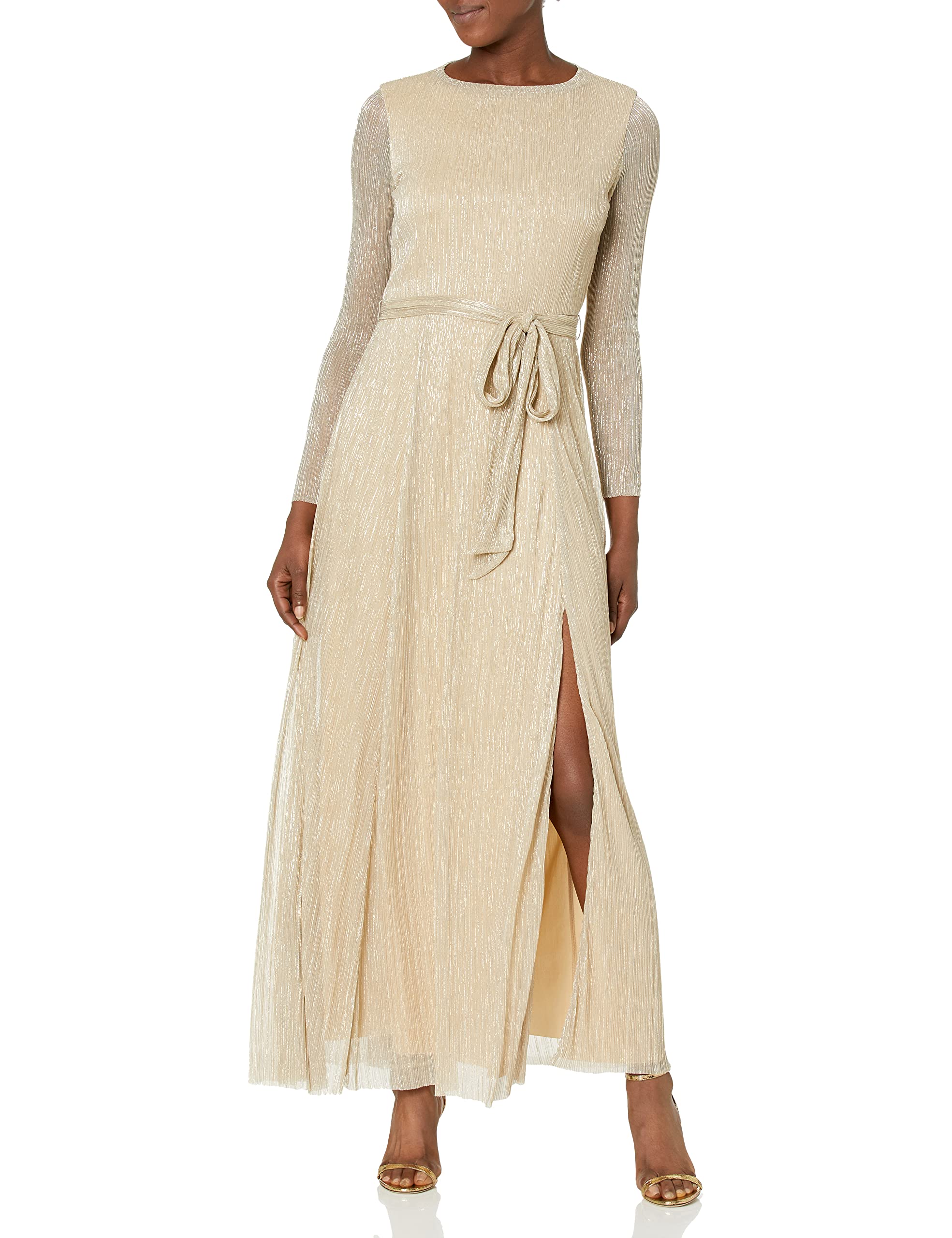 Anne Klein Women's Long Sleeve Maxi Dress - Elegant Flowy Formal & Casual Dress for Weddings, Parties & Office Wear | Plus Size Options Available