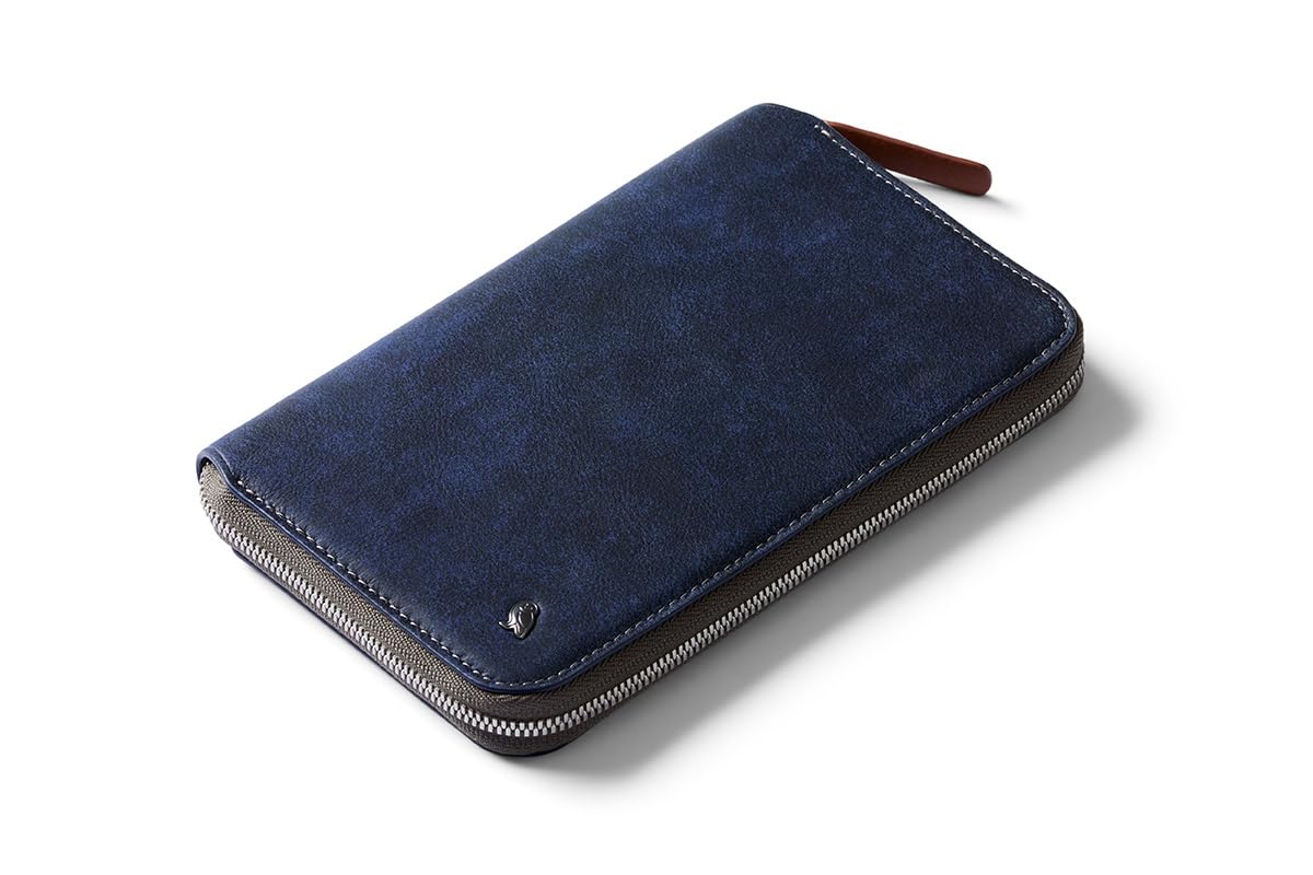 Bellroy Premium Leather Travel Folio – Second Edition in Ocean Blue | RFID Protection for Passport, Cards & Cash | Perfect for Business Trips & International Travel