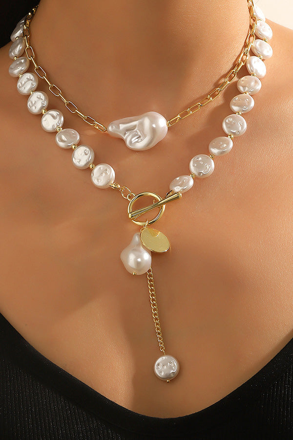 Elegant Baroque Pearl Necklace for Women - Vintage Style Statement Jewelry for Weddings, Parties & Special Occasions