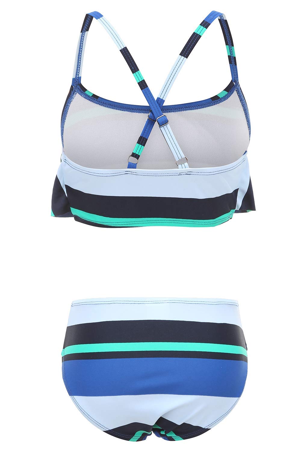 Girls Two Piece Swimsuits - Rainbow Bikini Sets with Adjustable Straps for Beach, Pool & Summer Vacation | Cute Bathing Suits for Teens & Kids