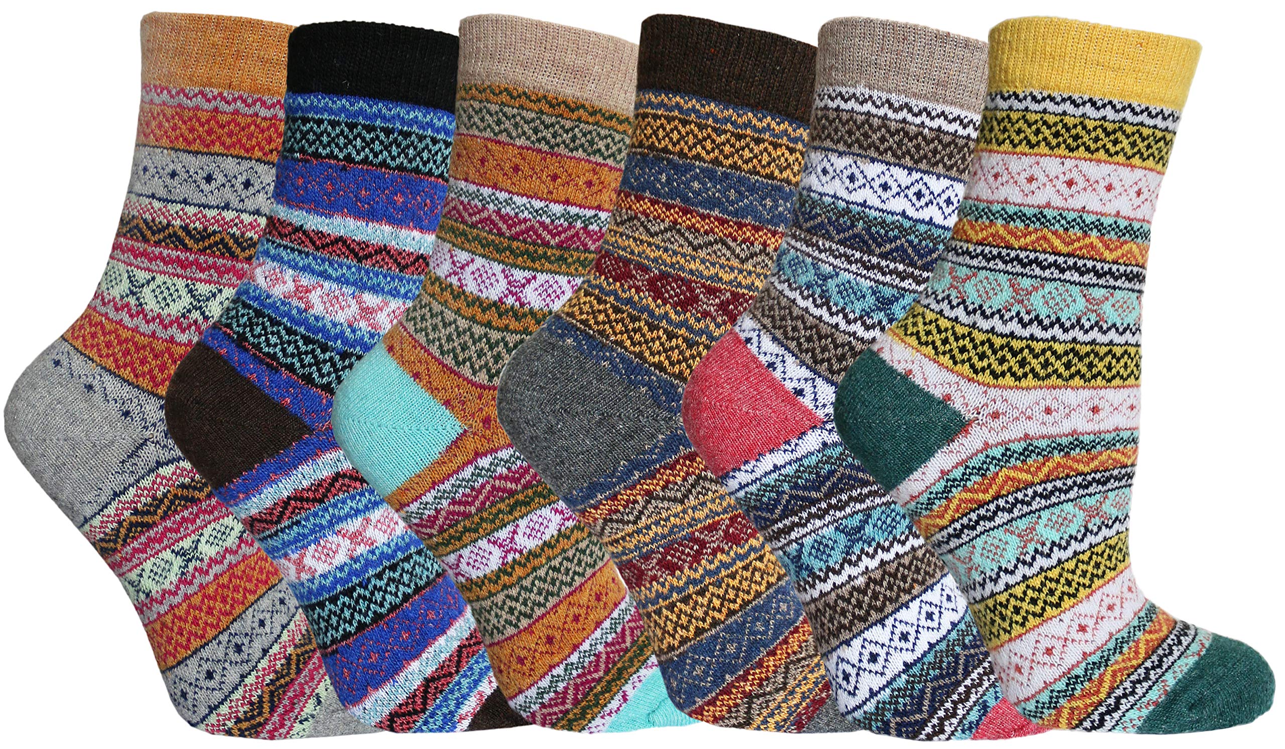 KMystic Women's 6-Pack Hiking Trail Socks - Moisture Wicking & Cushioned for Outdoor Adventures, Camping & Backpacking