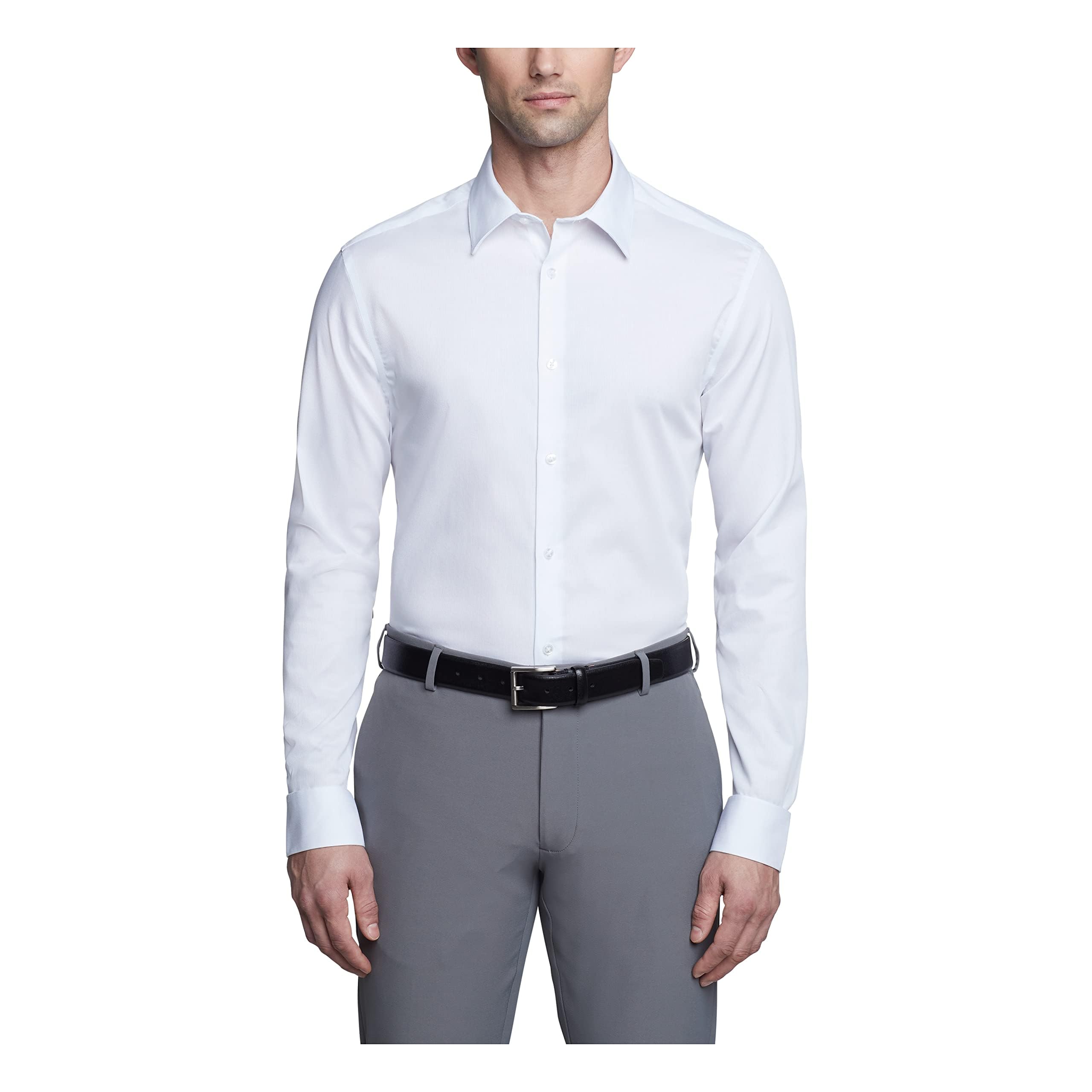 Calvin Klein Men's Slim Fit Non-Iron Solid Dress Shirts - Premium Formal & Business Attire for Office, Meetings & Special Occasions