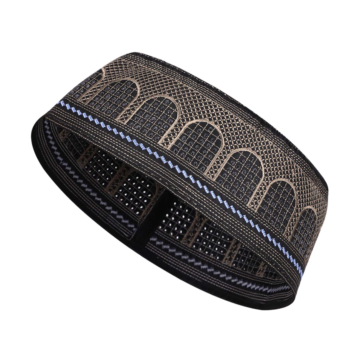 Men's Muslim Prayer Kufi Hat - Embroidered Islamic Skull Cap for Prayer & Daily Wear - Perfect for Salah, Mosque, Eid & Special Occasions