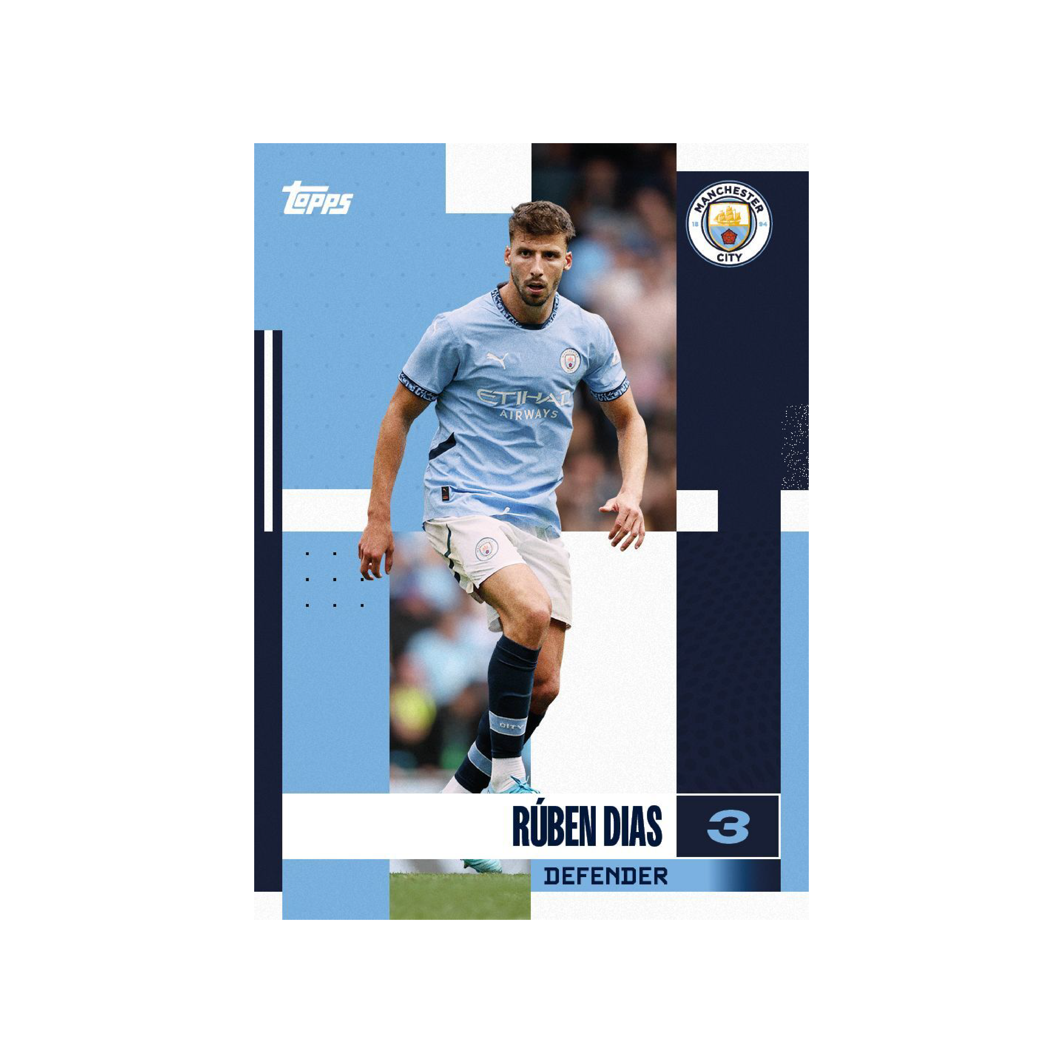 Topps Manchester City Official Team Set 2024/25 Single Pack - Authentic Soccer Trading Cards for Collectors & Fans - Perfect for Gifts, Display & Game Nights