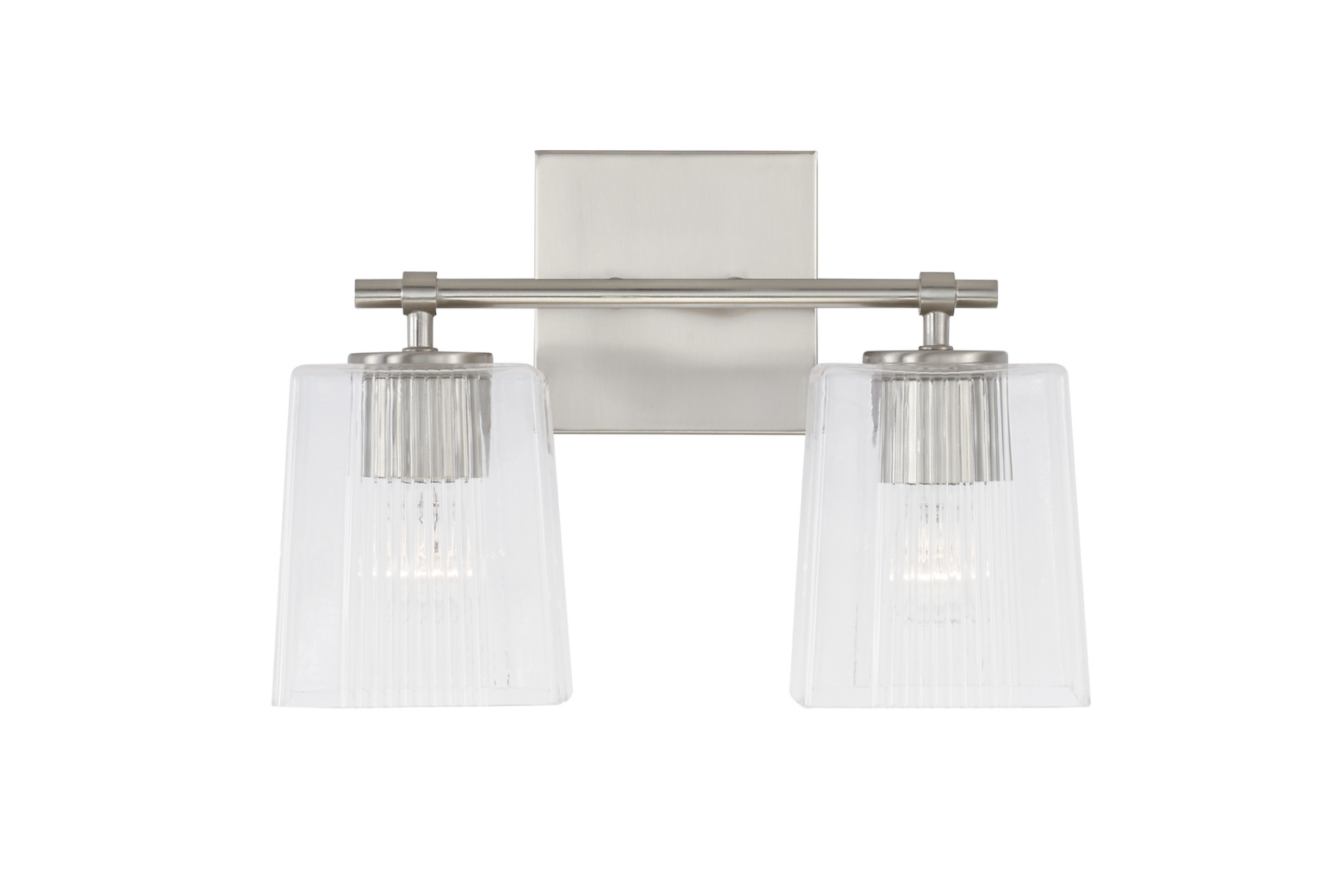 Sandra Brushed Nickel Vanity Light - Modern Bathroom Wall Sconce with Clear Glass Shades for Makeup Mirror Lighting, Bedroom Dressing Area, Hallway Illumination