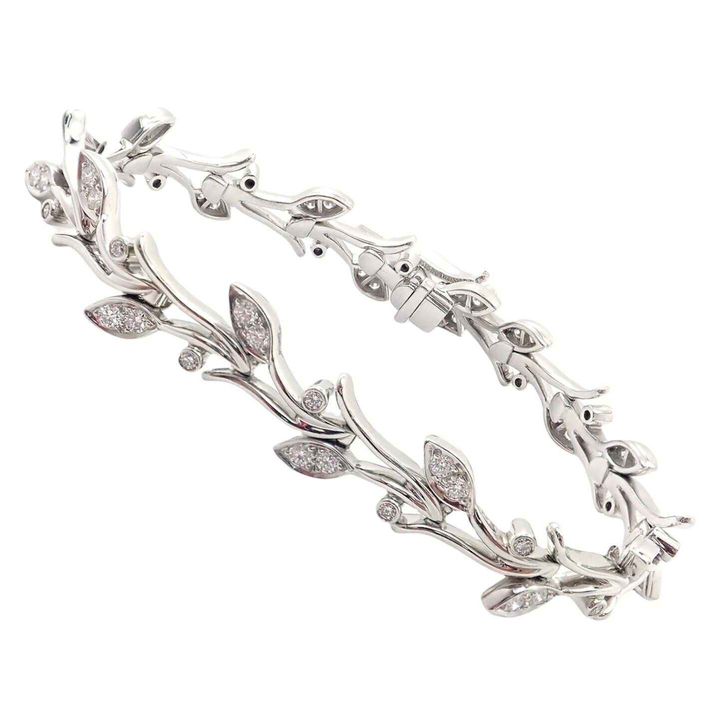 Authentic Tiffany & Co Platinum Diamond Garland Bracelet - Luxury Jewelry for Women, Elegant Gift for Weddings & Special Occasions