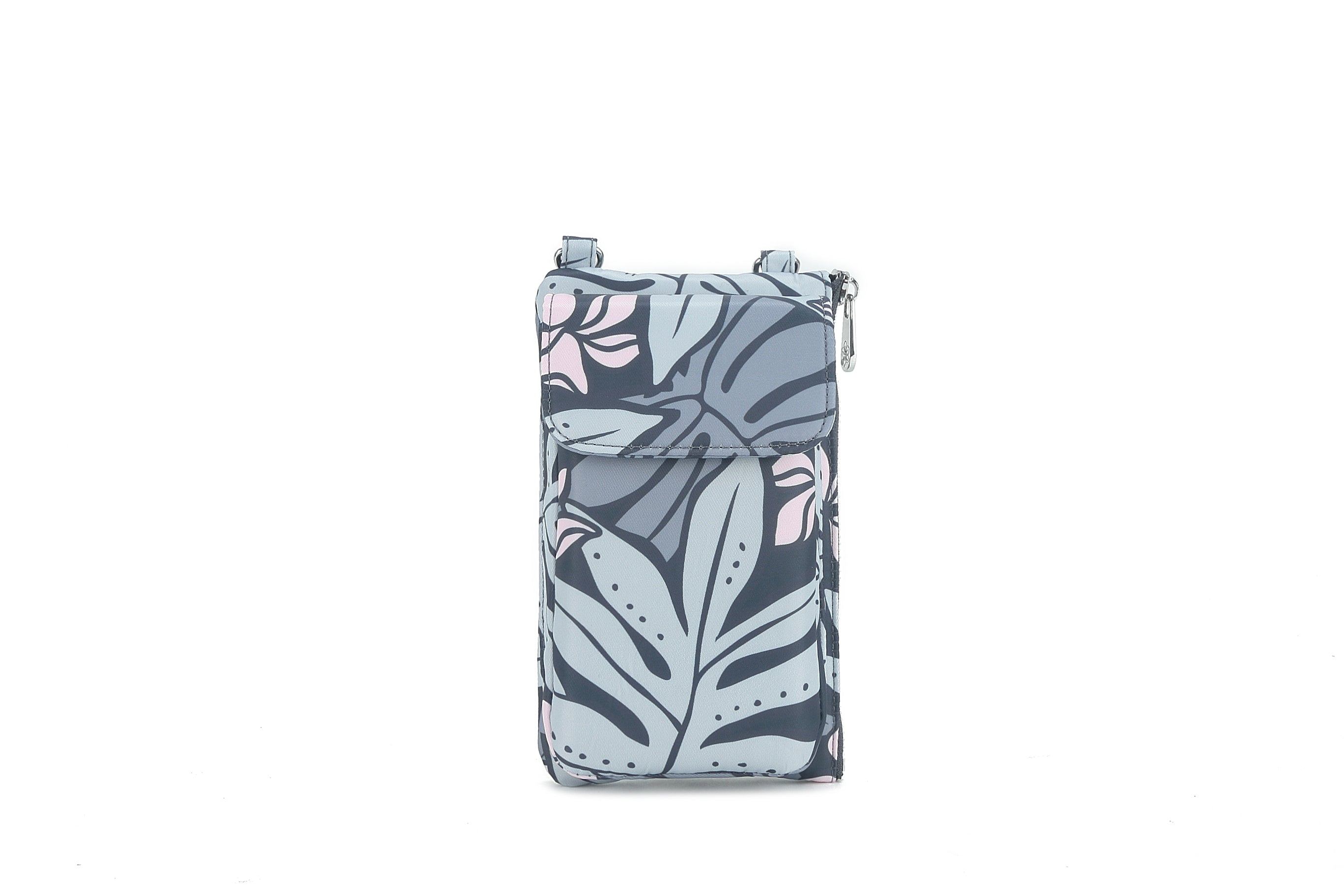 Anna Ke'olu Laua'e Grey Crossbody Phone Wallet - Stylish & Secure RFID Blocking Purse for Women - Perfect for Travel, Shopping & Everyday Use