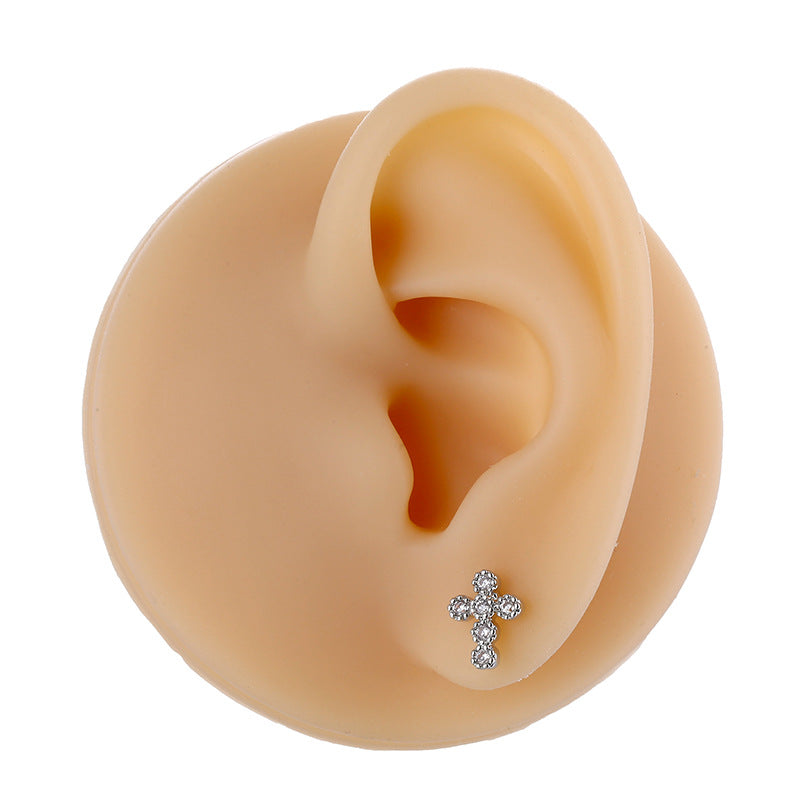 20G Cartilage Heart Stud Evil Eye Cross Helix Daith Earrings for Women | Hypoallergenic Stainless Steel Body Jewelry | Perfect for Piercing, Gifts & Everyday Wear - HSPJ889