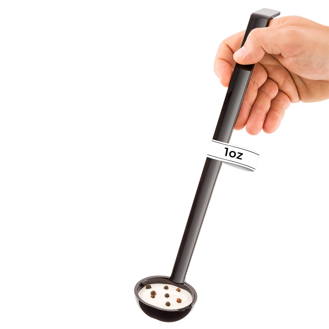 1 oz Black Plastic Sauce Ladle - 13