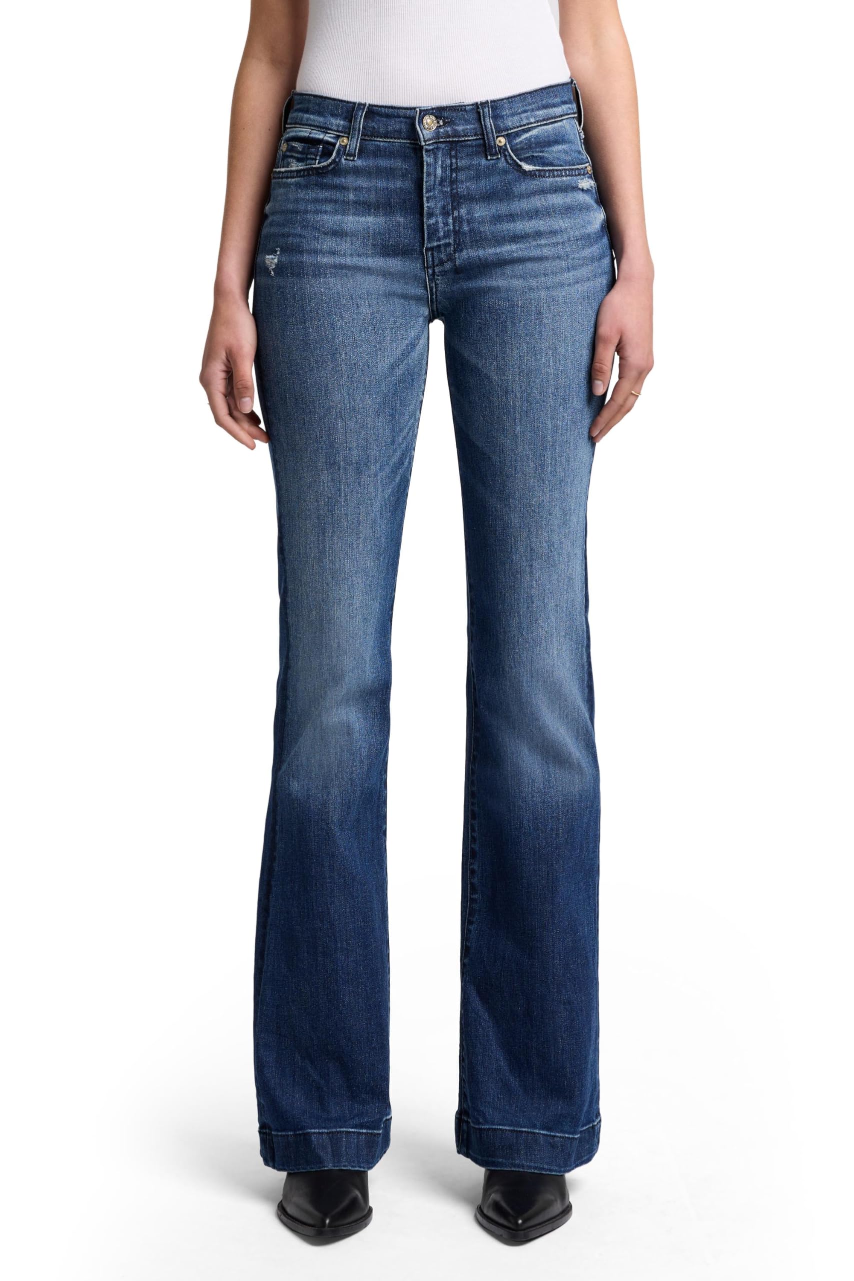7 For All Mankind Women's Flare Wide Leg Jeans - High Waisted Stretch Denim Pants for Casual & Chic Outfits | Perfect for Work, Date Night & Weekend Wear
