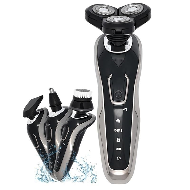 Professional Electric Head Shaver for Bald Men - 4-in-1 Hair Clipper & Beard Trimmer Kit | Waterproof Cordless Men's Grooming Set for Smooth Shaving & Hair Cutting | Perfect for Home, Travel & Daily Grooming Routine