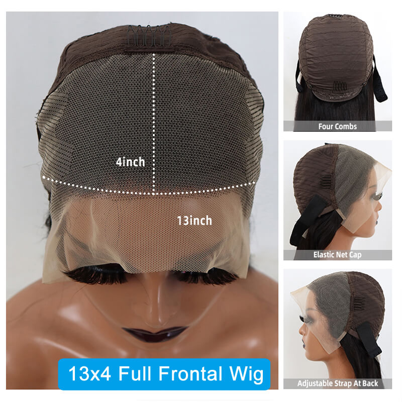 Eullair Brown Highlight Human Hair Pre Cut Lace Frontal Wig - Layered Cut Body Wave with Curtain Bangs for Hairstylists | Perfect for Cosplay, Daily Wear & Special Occasions
