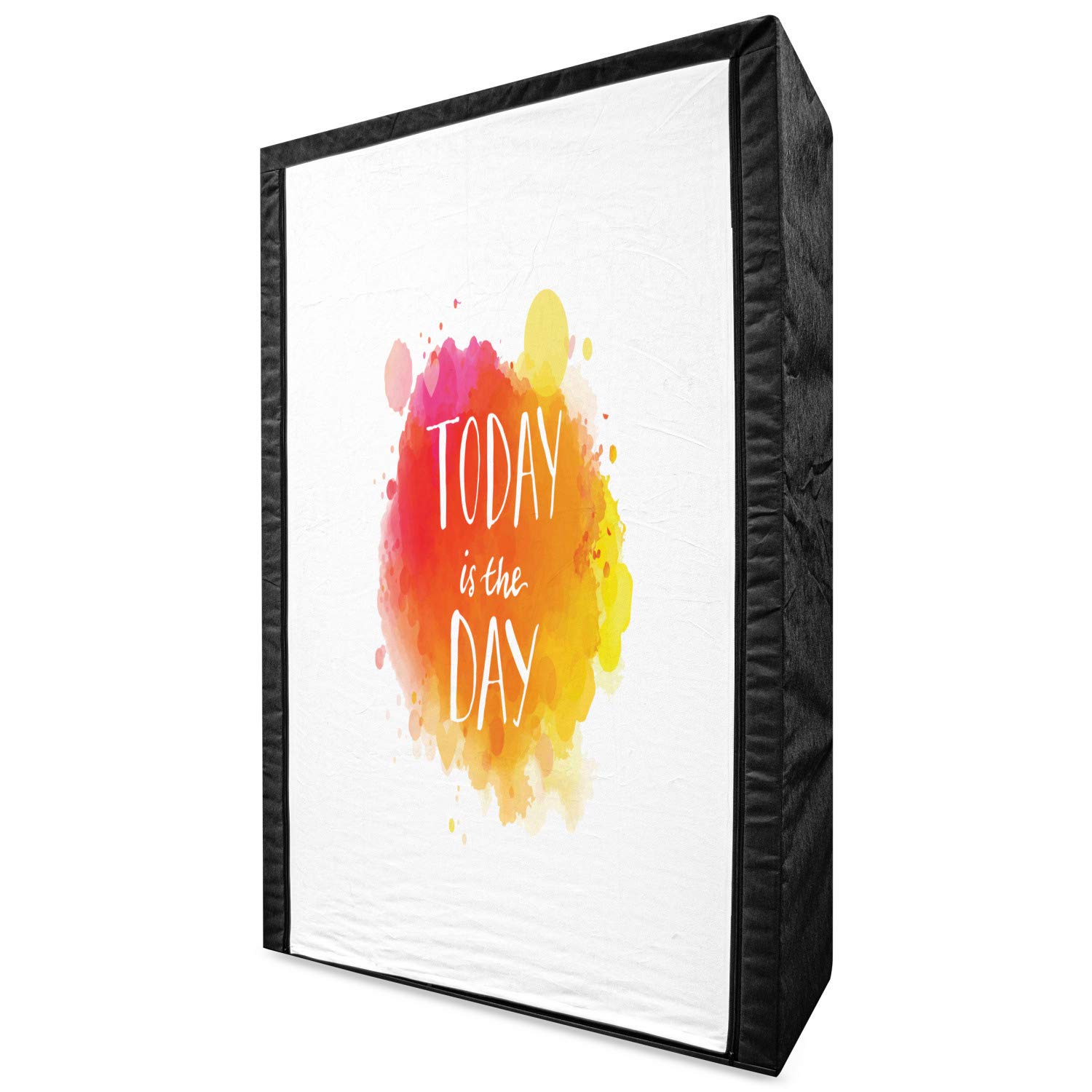 Ambesonne Portable Fabric Wardrobe with Colorful Typography Design - 42.5