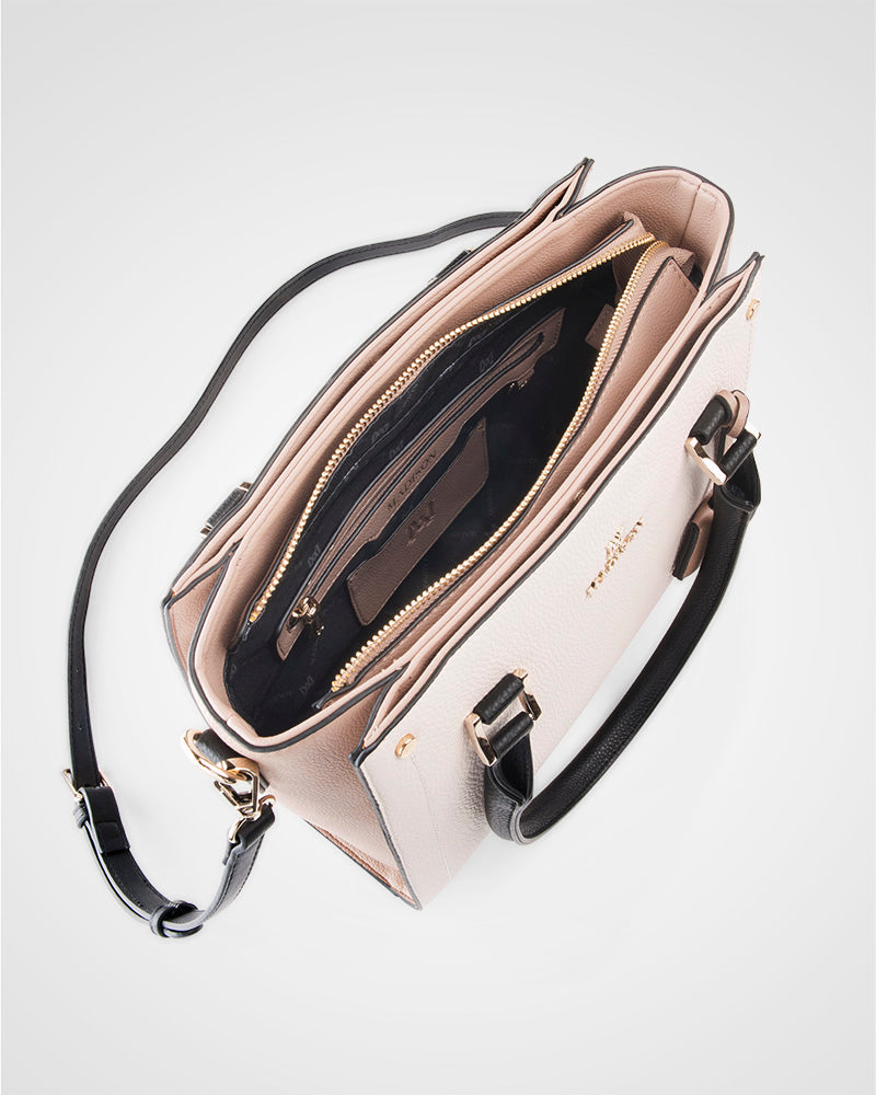 Angie Medium 3 Compartment Satchel Bag for Women - Stylish Leather Handbag with Multiple Pockets - Perfect for Work, Travel & Everyday Use