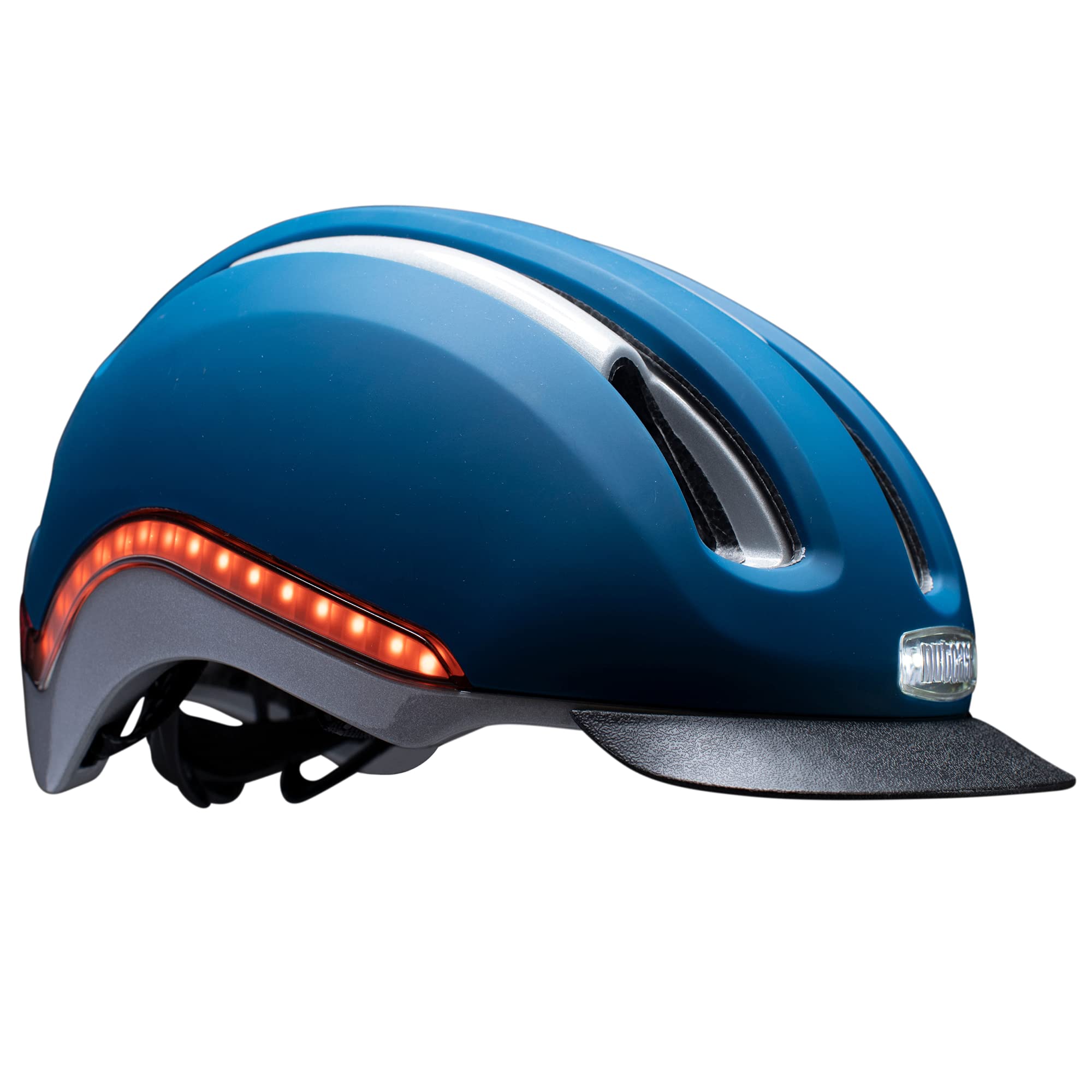 Nutcase VIO Bike Helmet with LED Lights & MIPS Protection - Lightweight Adult Cycling Helmet for Road Biking, Commuting & Urban Safety - Navy Blue Small/Medium (54-58cm) - Perfect for Night Rides & City Cycling