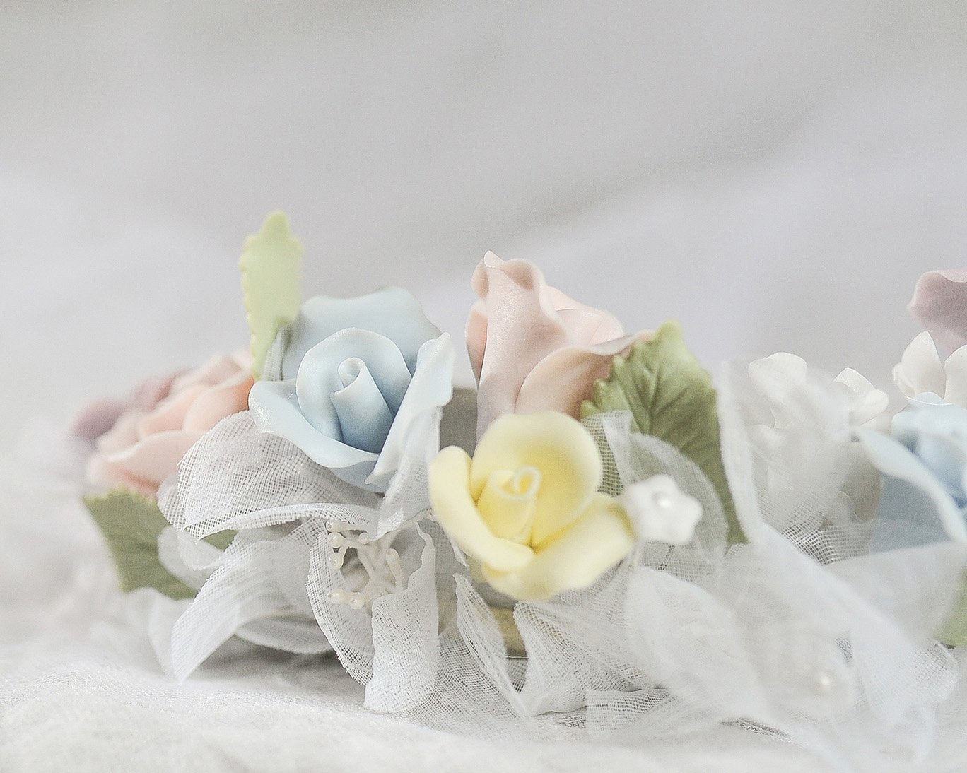 Pastel Rose DIY Cake Topper Base - Handmade Wedding Cake Decorations for Birthday, Anniversary & Baby Shower - Perfect for Custom Cakes, Cupcakes & Desserts