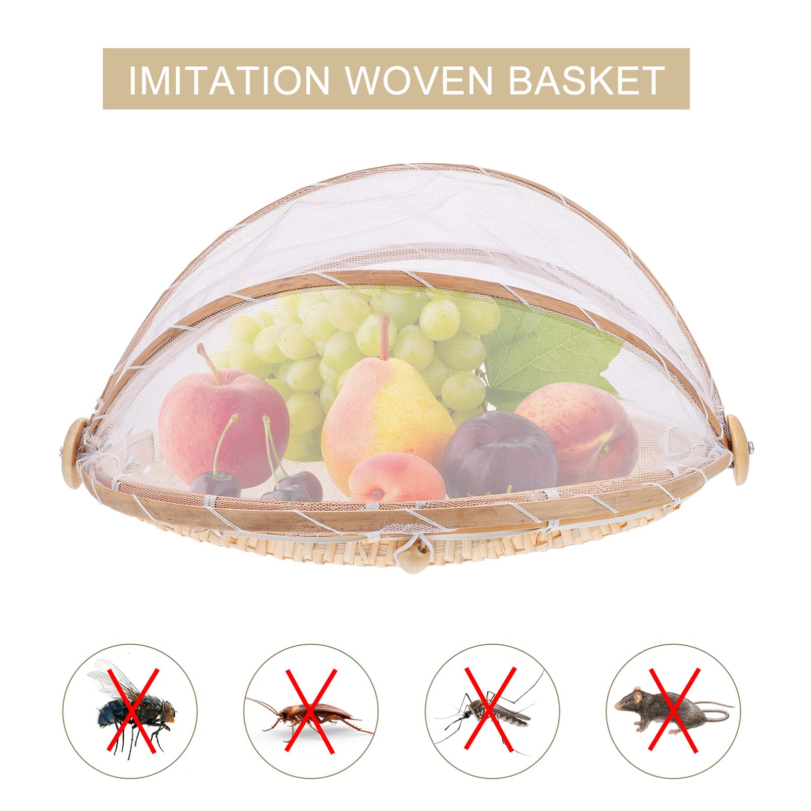 DOITOOL 2-Pack Outdoor Food Covers with Mesh - Reusable Picnic Food Tents for Vegetables, Fruits, Bread - Perfect for Camping, BBQs, Beach Parties & Outdoor Dining