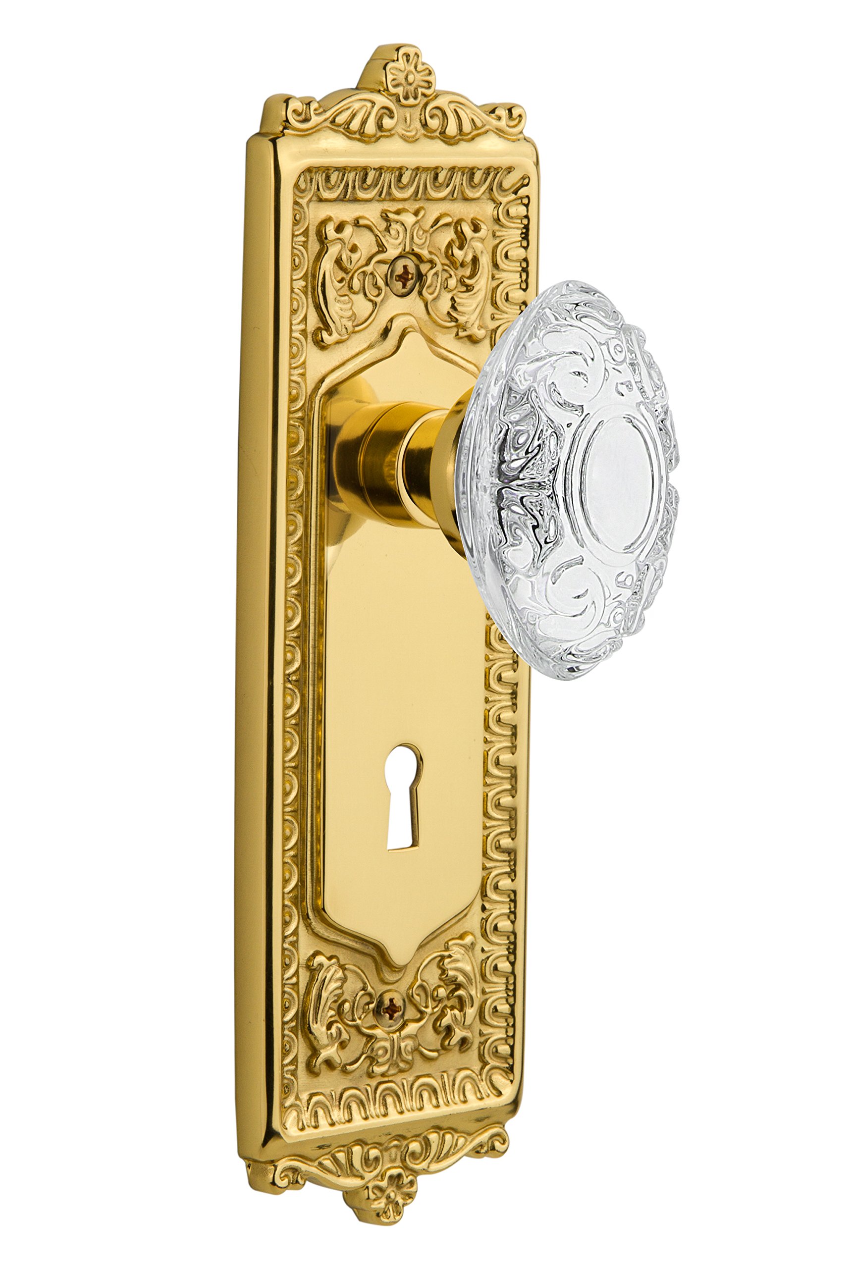 Nostalgic Warehouse 753995 Vintage Egg and Dart Keyhole Crystal Victorian Door Knob - 2.375