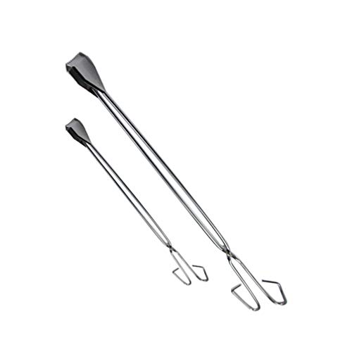 Stainless Steel Garbage Pickup Tongs - 2 Pack Scissor-Shaped Trash Grabber with 32cm & 60cm Lengths - Heavy Duty Outdoor BBQ, Camping, Park Cleanup & Recycling Tool