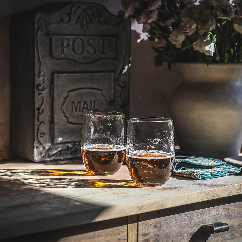 Premium Dimpled Glass Set - 4-Piece Shatter-Resistant Beer Mugs for Home Bar, Parties & Outdoor Gatherings - Perfect for Iced Drinks, Cocktails & Craft Beer