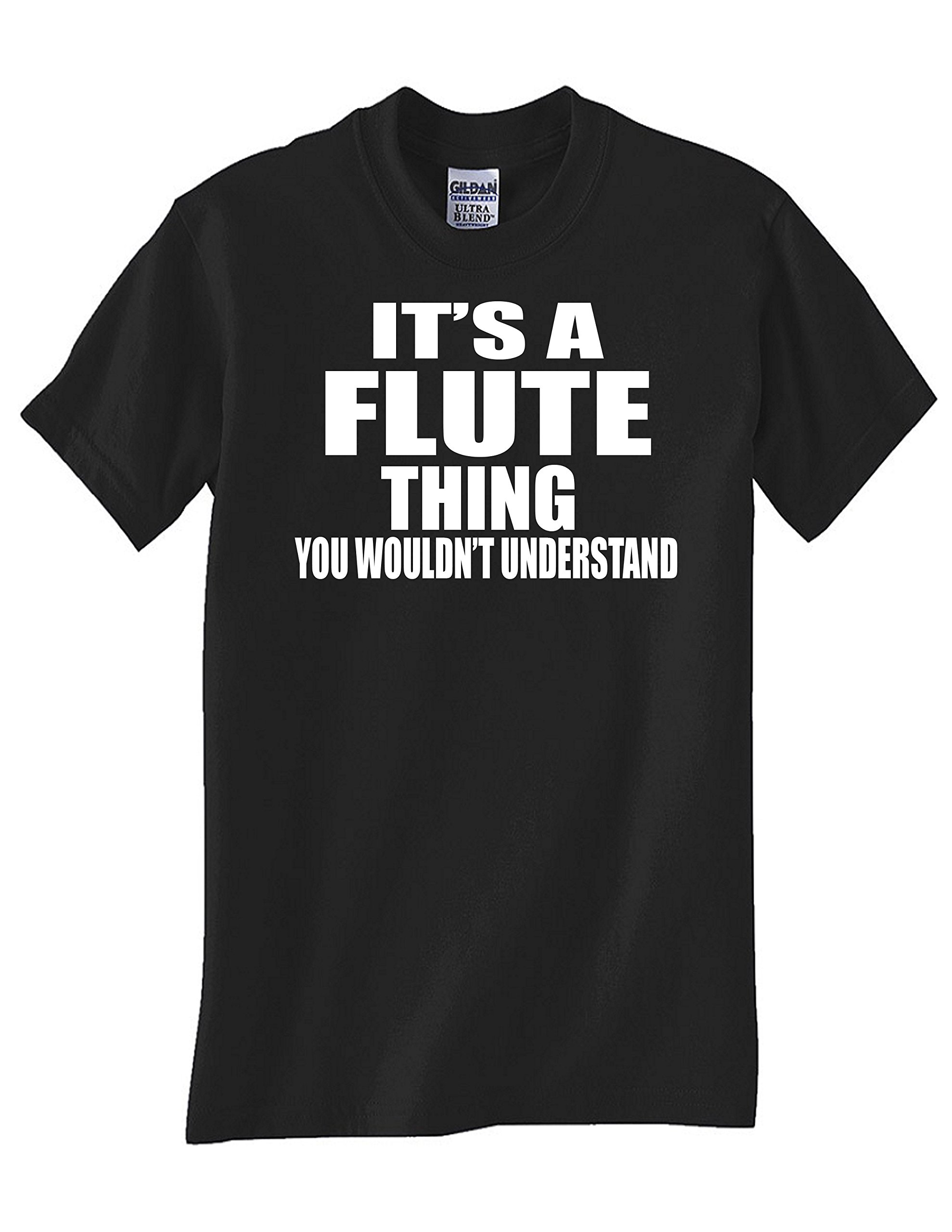 Gildan Men's Black Flute Graphic T-Shirt - Soft Cotton Short Sleeve Tee for Casual Wear, Music Lovers & Band Performances
