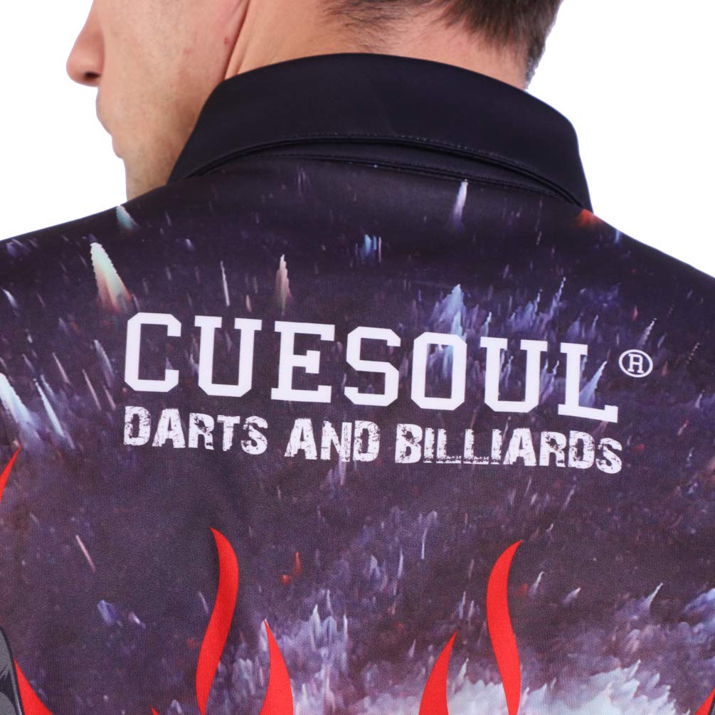CUESOUL Men's & Women's Short Sleeve Casual Shirts - Breathable Athletic Dart Shirts for Professional Players | Perfect for Dart Tournaments, Practice & Outdoor Sports Activities