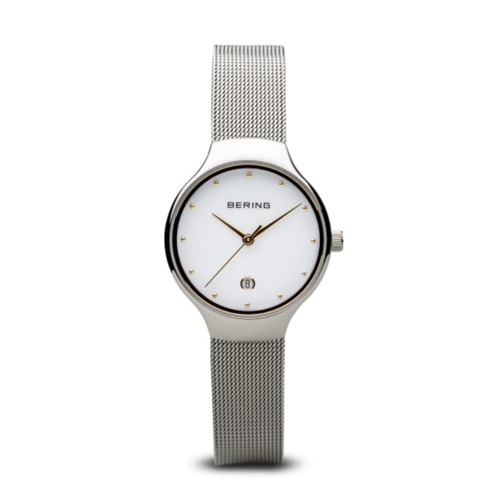 BERING 13326 001 Classic Women's Watch - Slim Minimalist Stainless Steel Mesh Band Analog Watch with Sapphire Crystal - Perfect for Office, Business Meetings & Everyday Wear